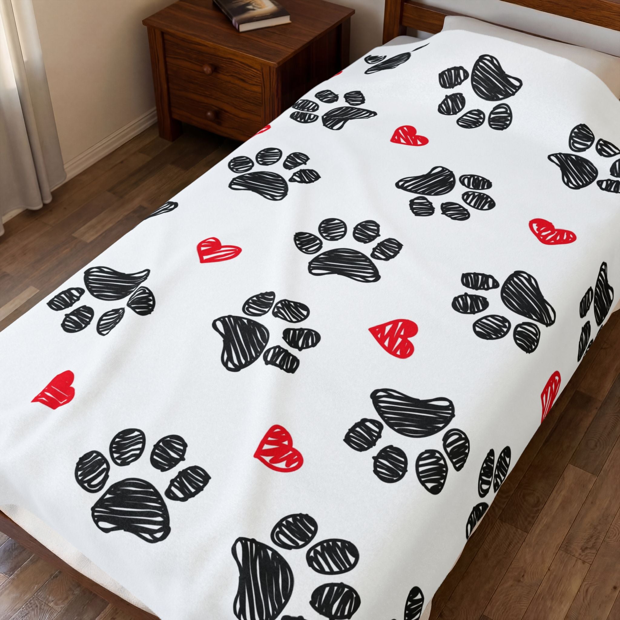 Love Paws Velveteen Plush Blanket birthday valentine gift