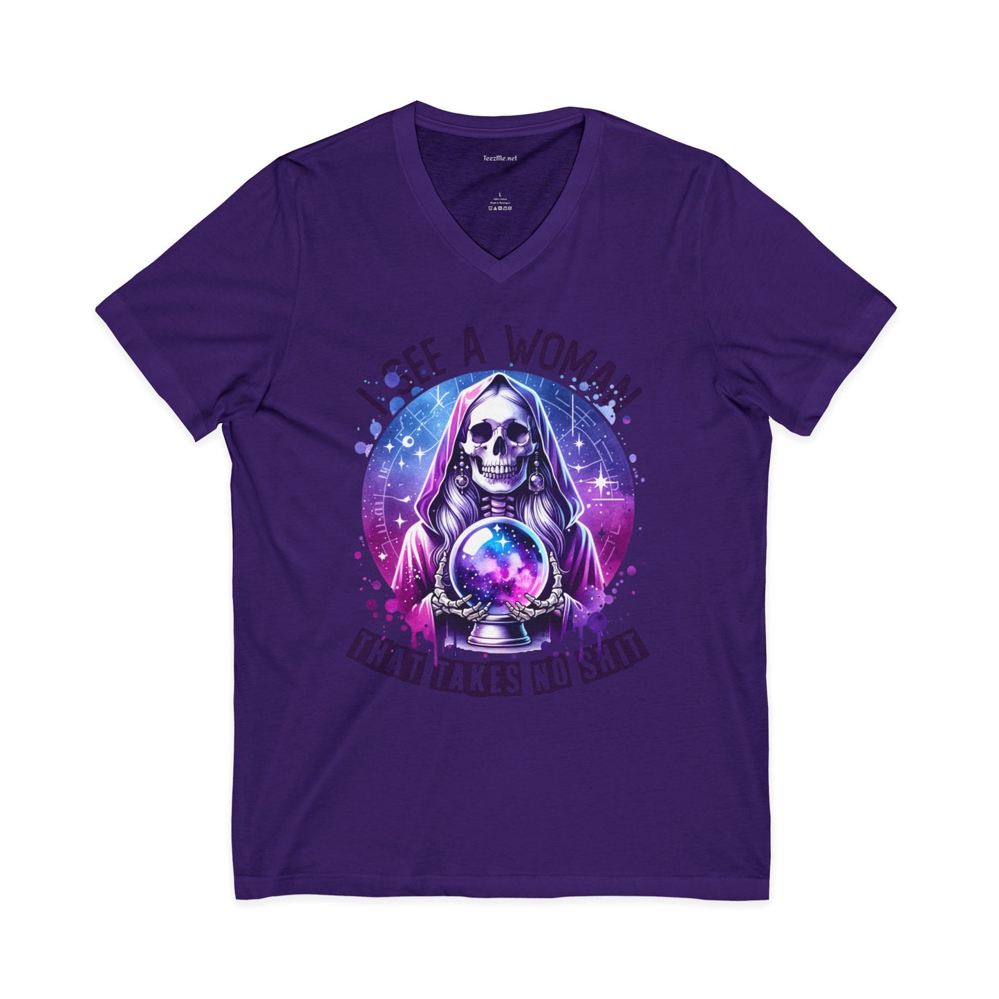 I See A Woman That Takes No Shit Tarot Unisex Jersey Short Sleeve V-Neck Tee