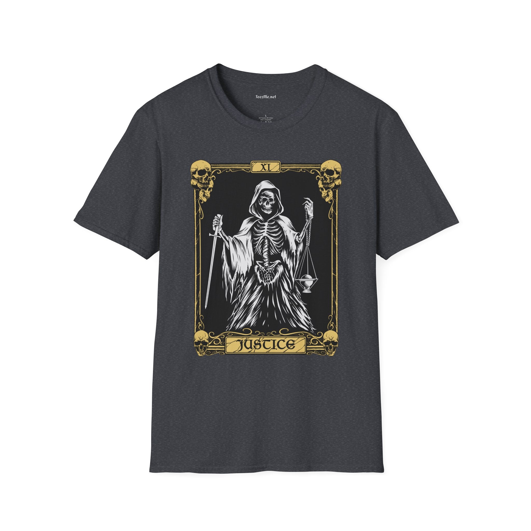 Justice Tarot Unisex SoftStyle T-Shirt 100% Cotton Graphic