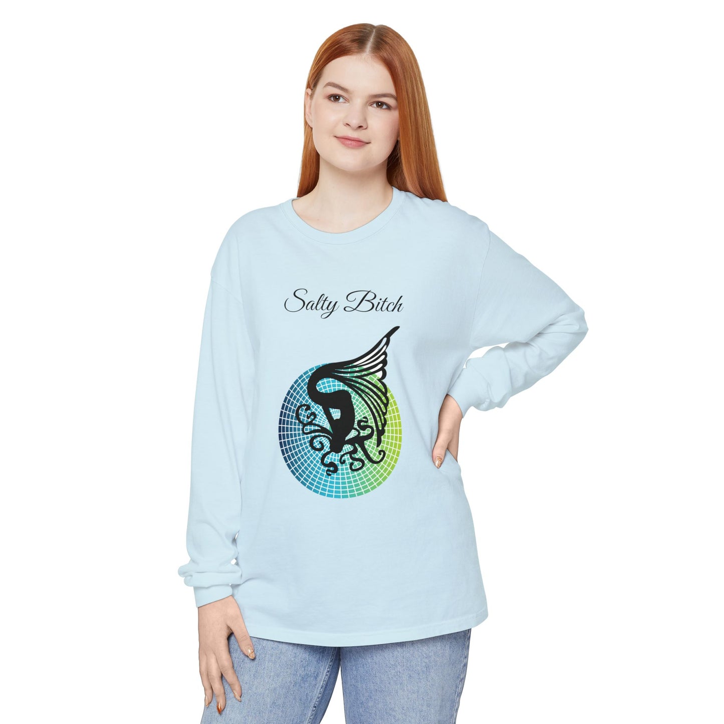 Salty Bitch - Unisex Garment-dyed Long Sleeve T-Shirt