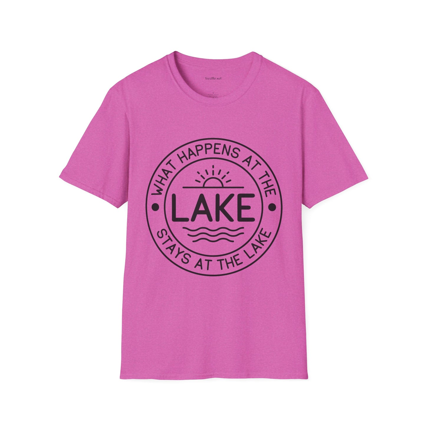 What Happens At The Lake Unisex Softstyle T-Shirt 100% Cotton Graphic