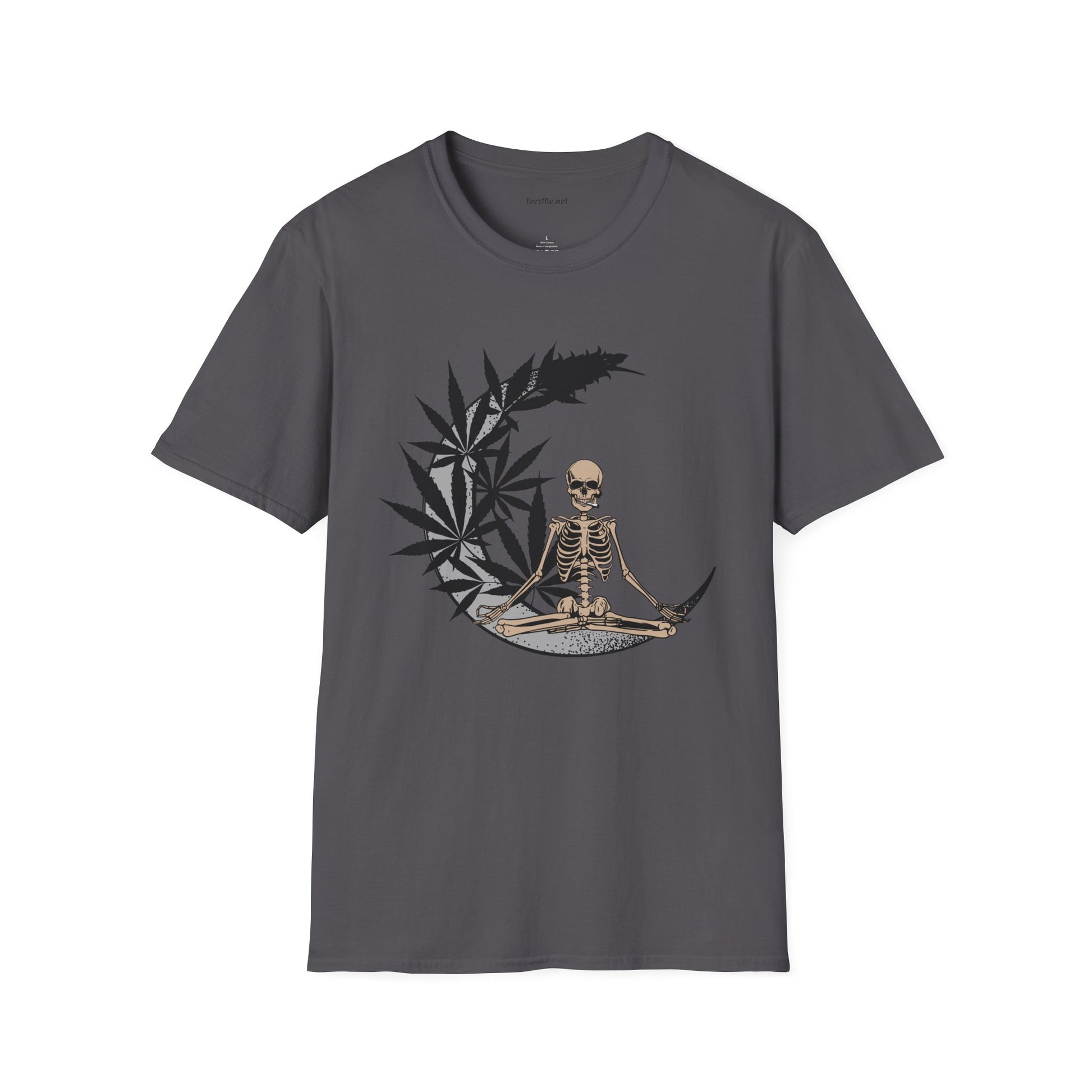 Smoking Skeleton - Unisex Softstyle T-Shirt 100% Cotton Graphic