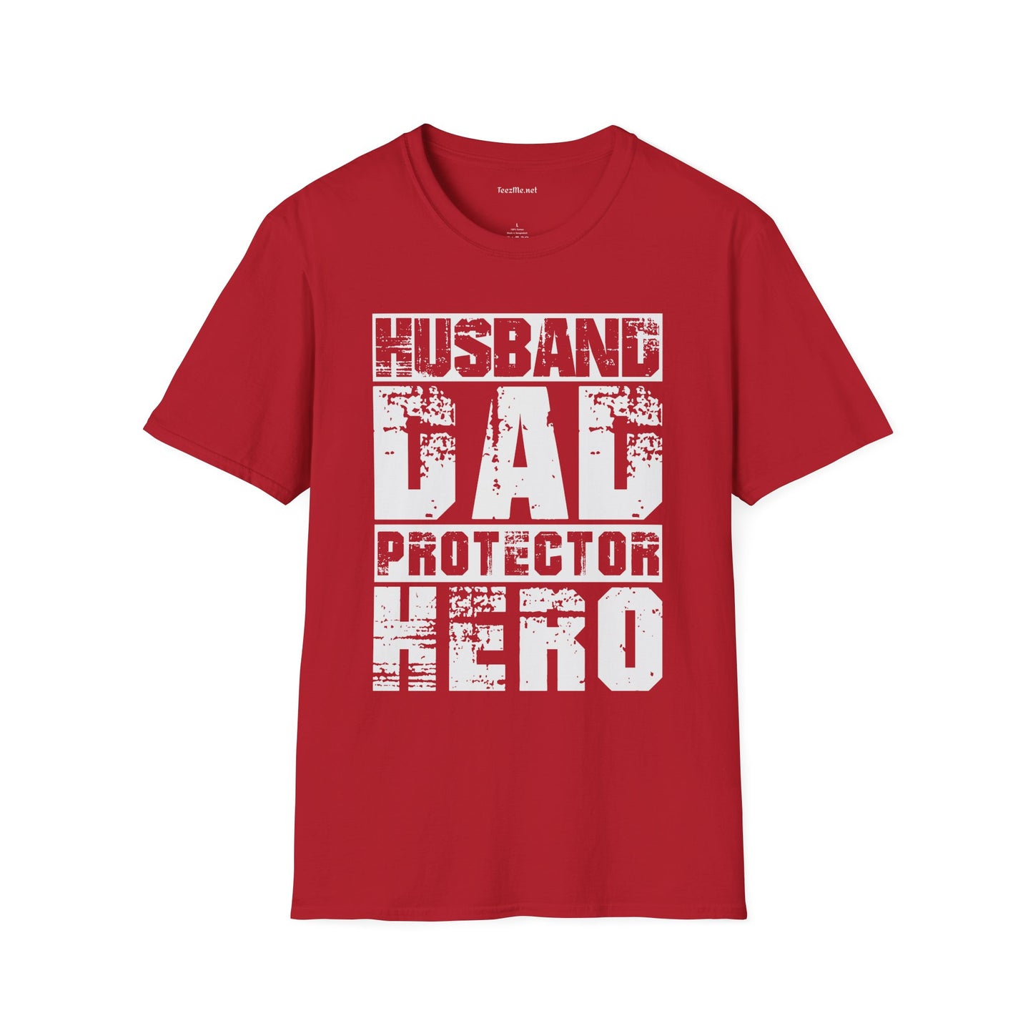 Husband Dad Protector Hero Unisex Soft Style T-Shirt 100% Cotton Graphic