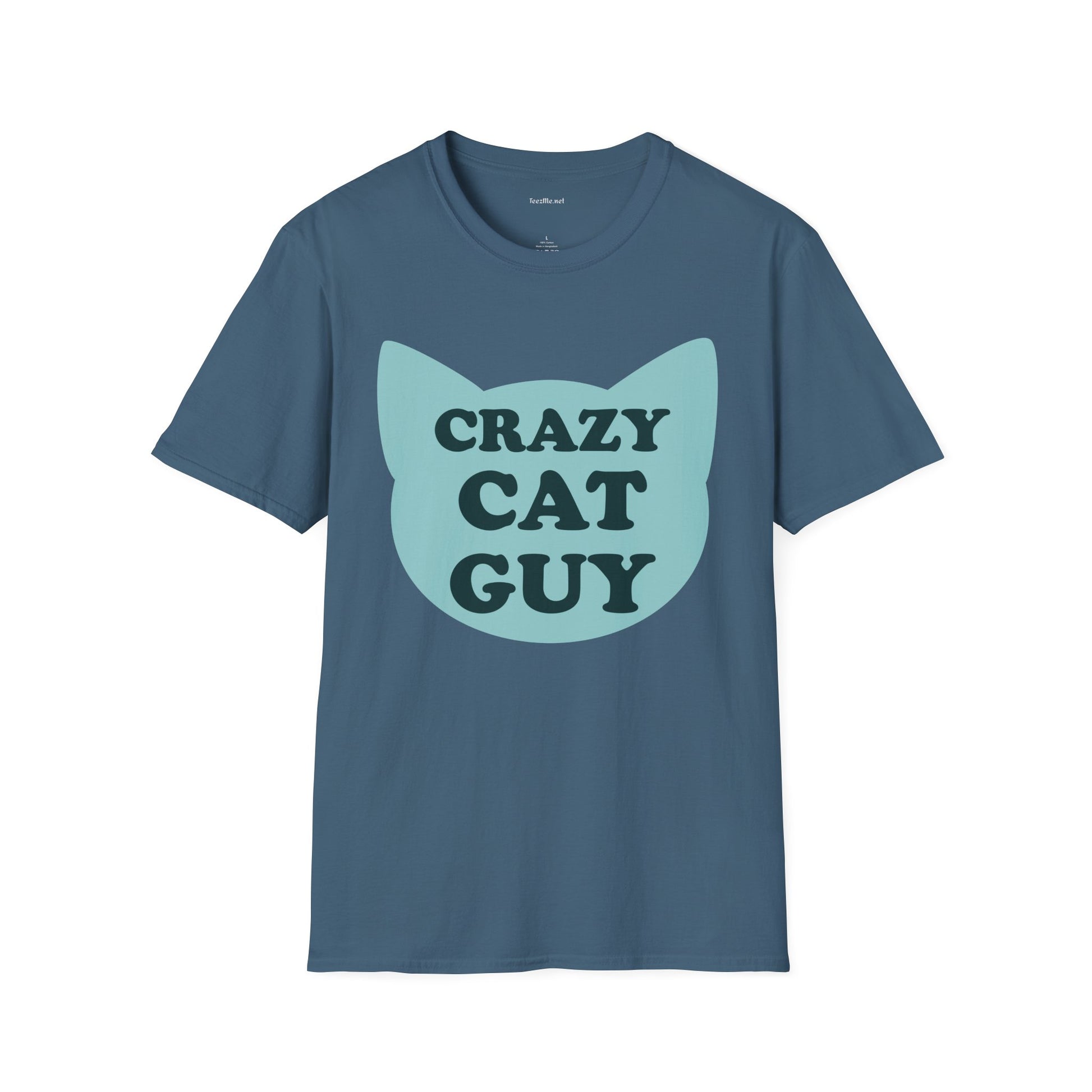 Crazy Cat Guy Unisex Softstyle T-Shirt 100% Cotton Graphic