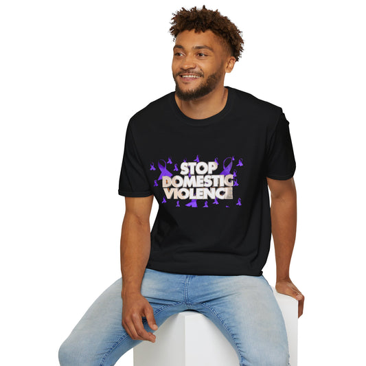 STOP DOMESTIC VIOLENCE - Unisex Softstyle T-Shirt 100% Cotton Graphic