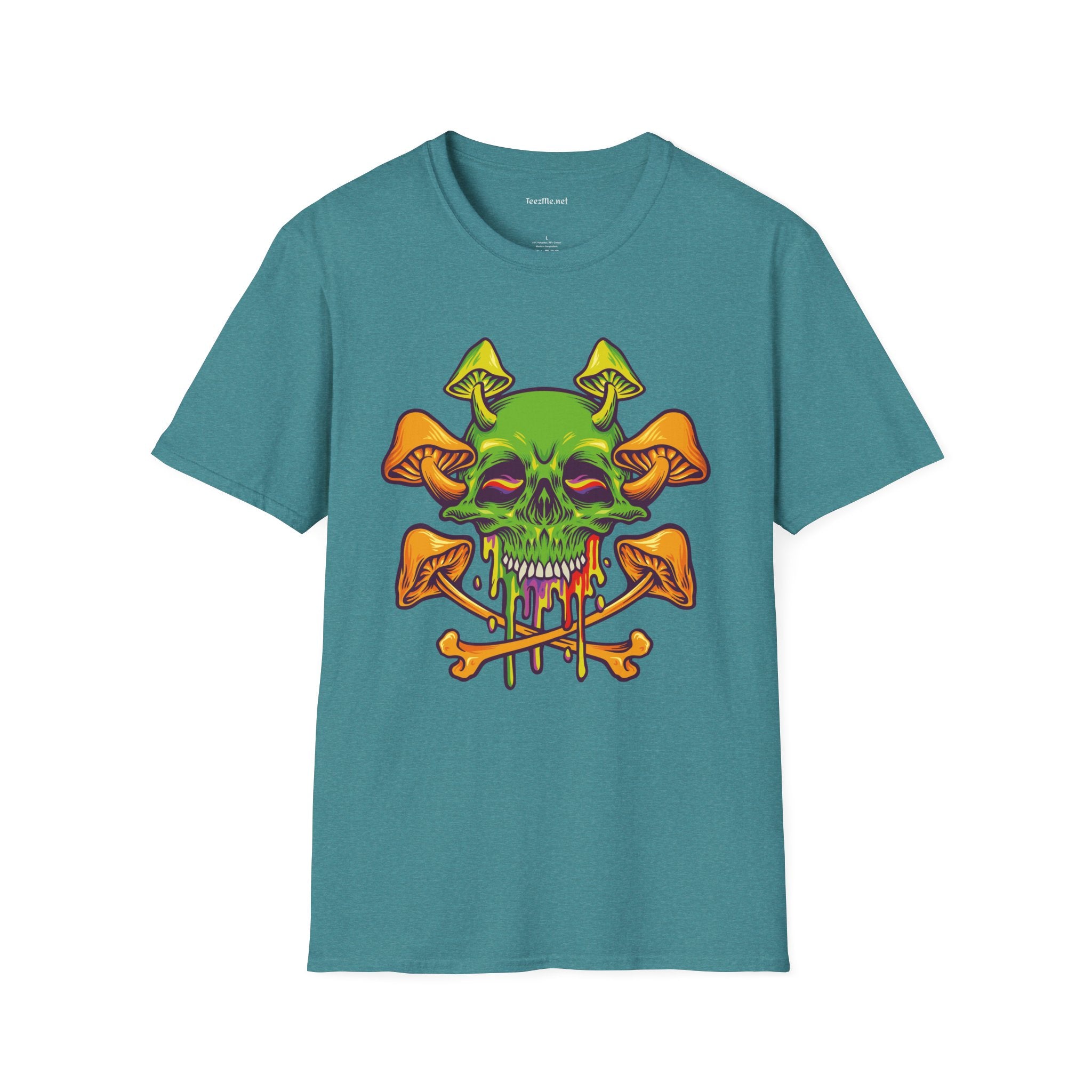 Sugar Skull Magic Mushrooms 01 Unisex Softstyle T-Shirt 100% Cotton Graphic