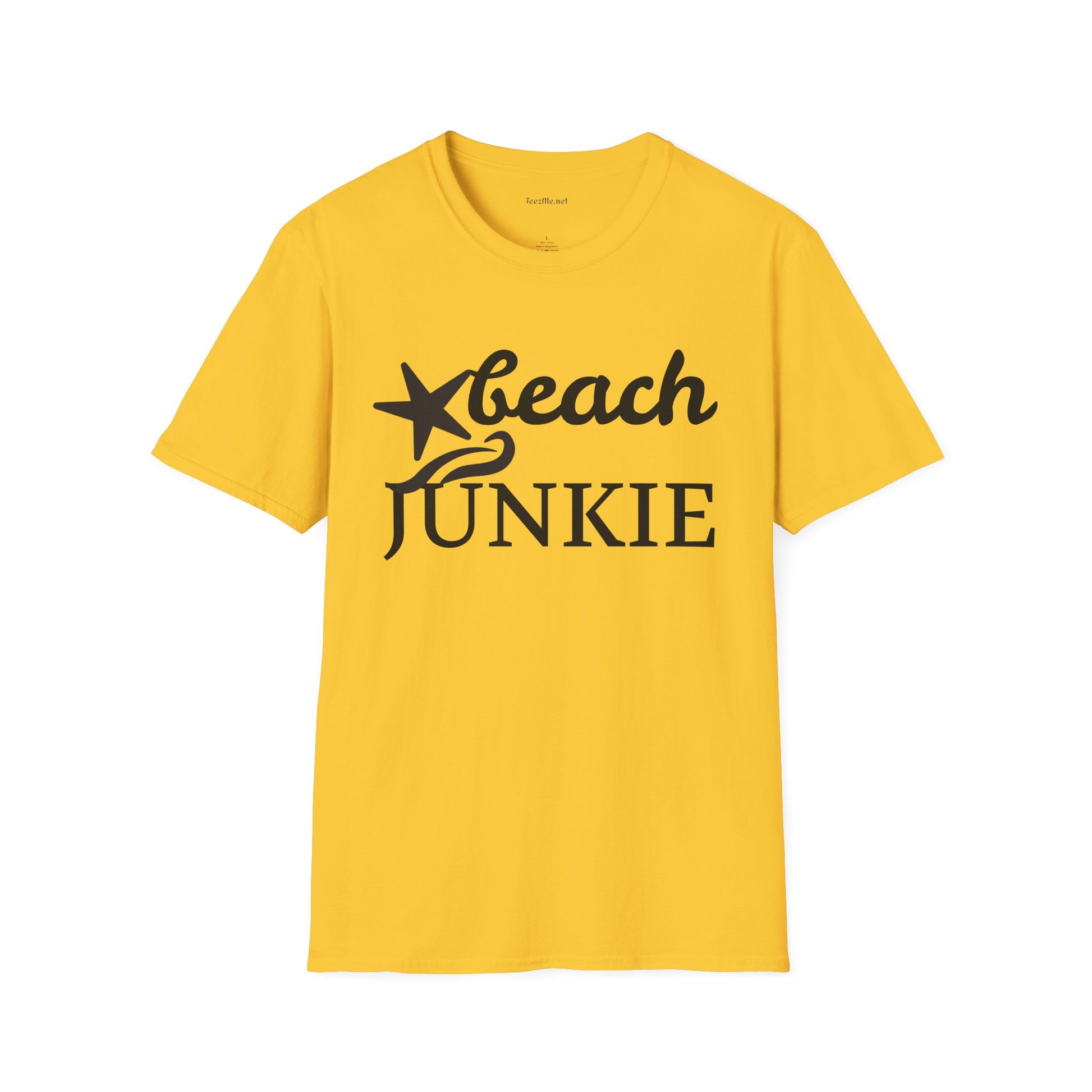 Beach Junkie with Starfish Unisex Softstyle T-Shirt 100% Cotton Graphic