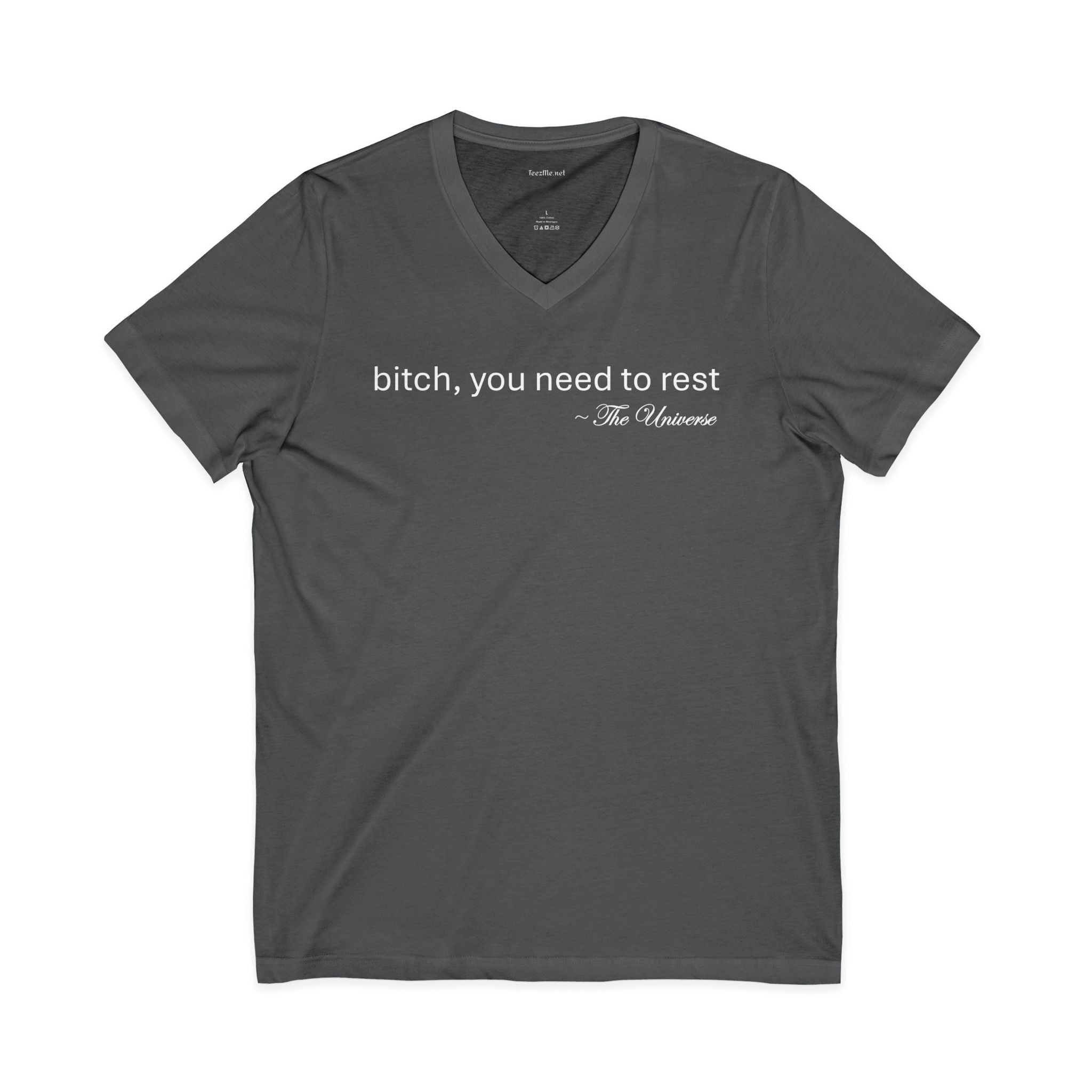 you need to rest (the Universe) Unisex Jersey Short Sleeve V-Neck Tee