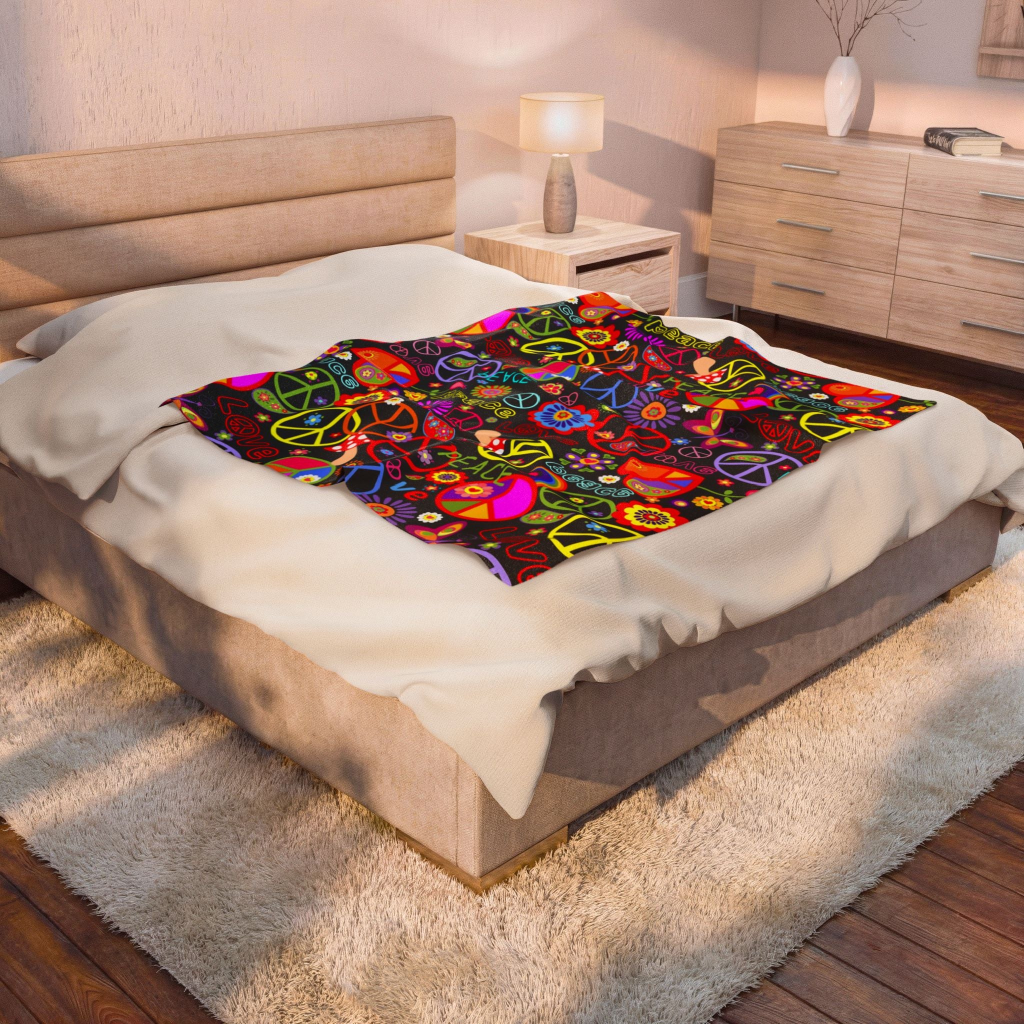 Hippie - Velveteen Plush Blanket