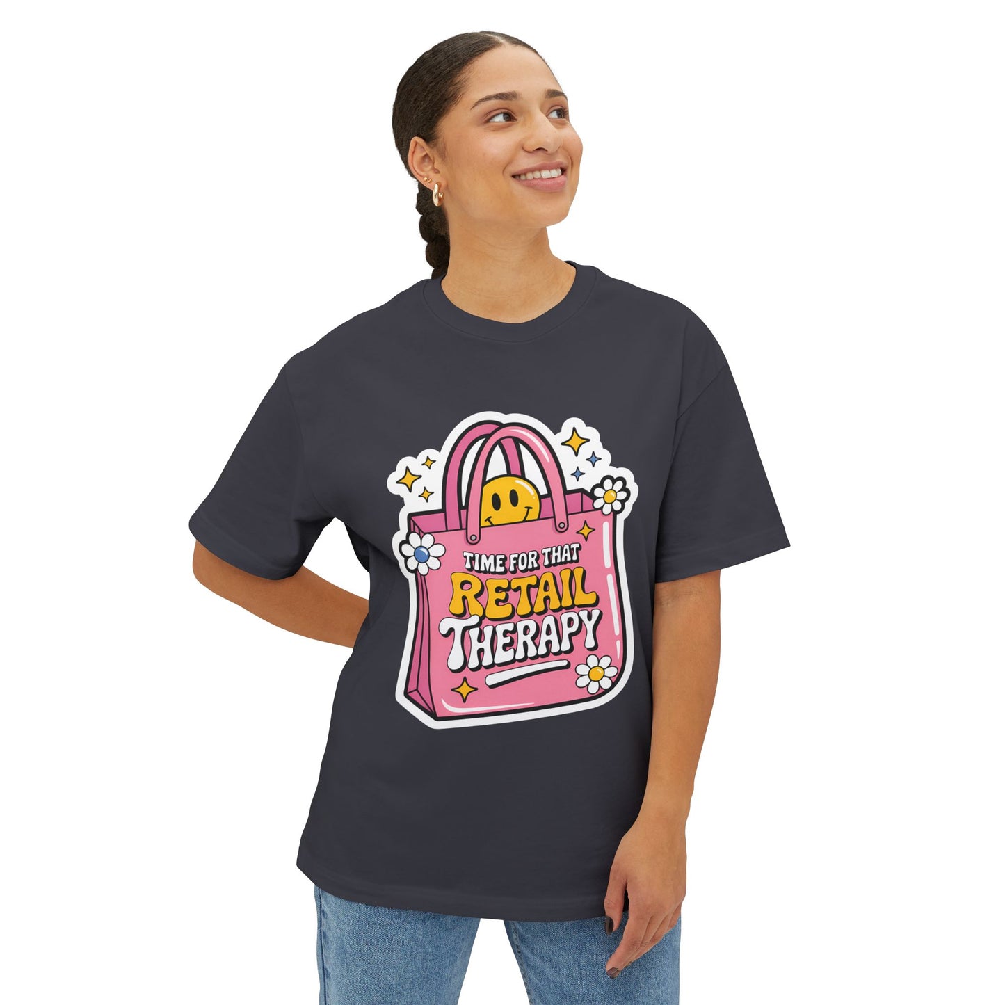 Time for that Retail Therapy Unisex Oversized Boxy Tee