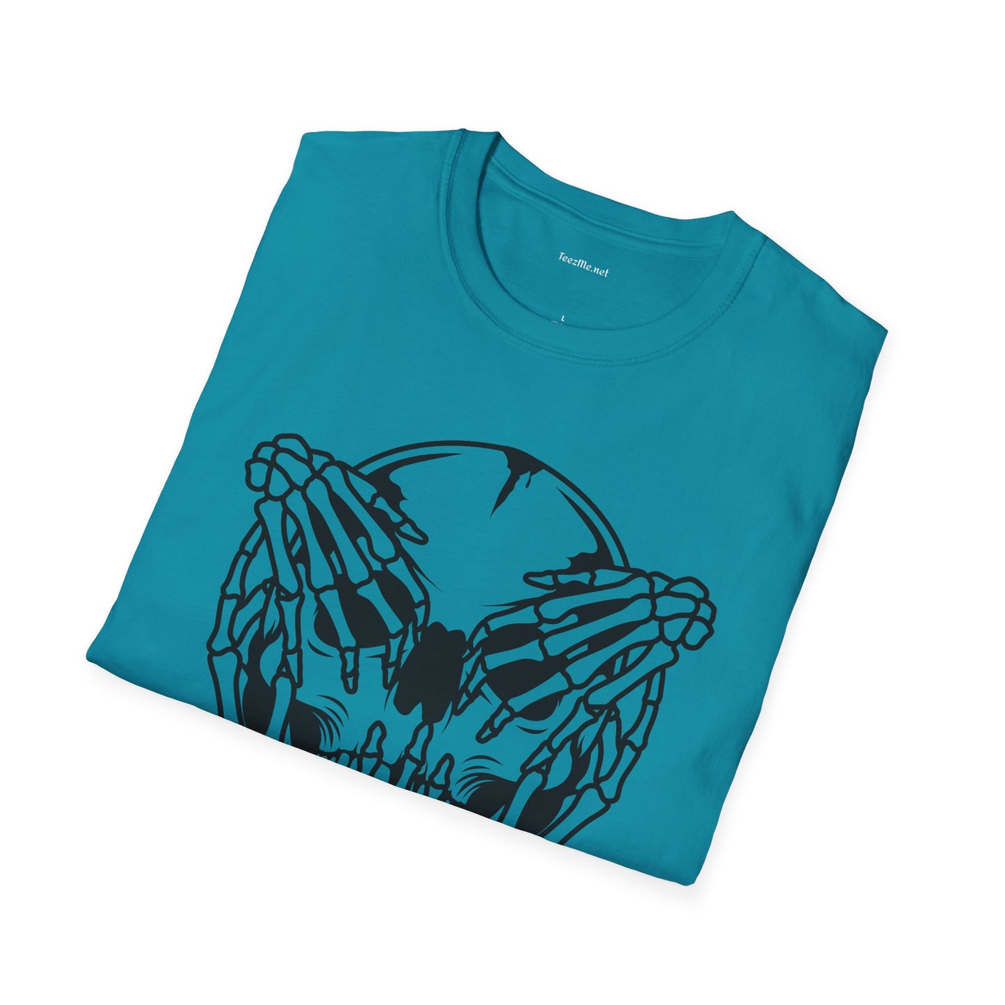 Hear Speak See No Evil Skull Unisex Softstyle T-Shirt 100% Cotton Graphic