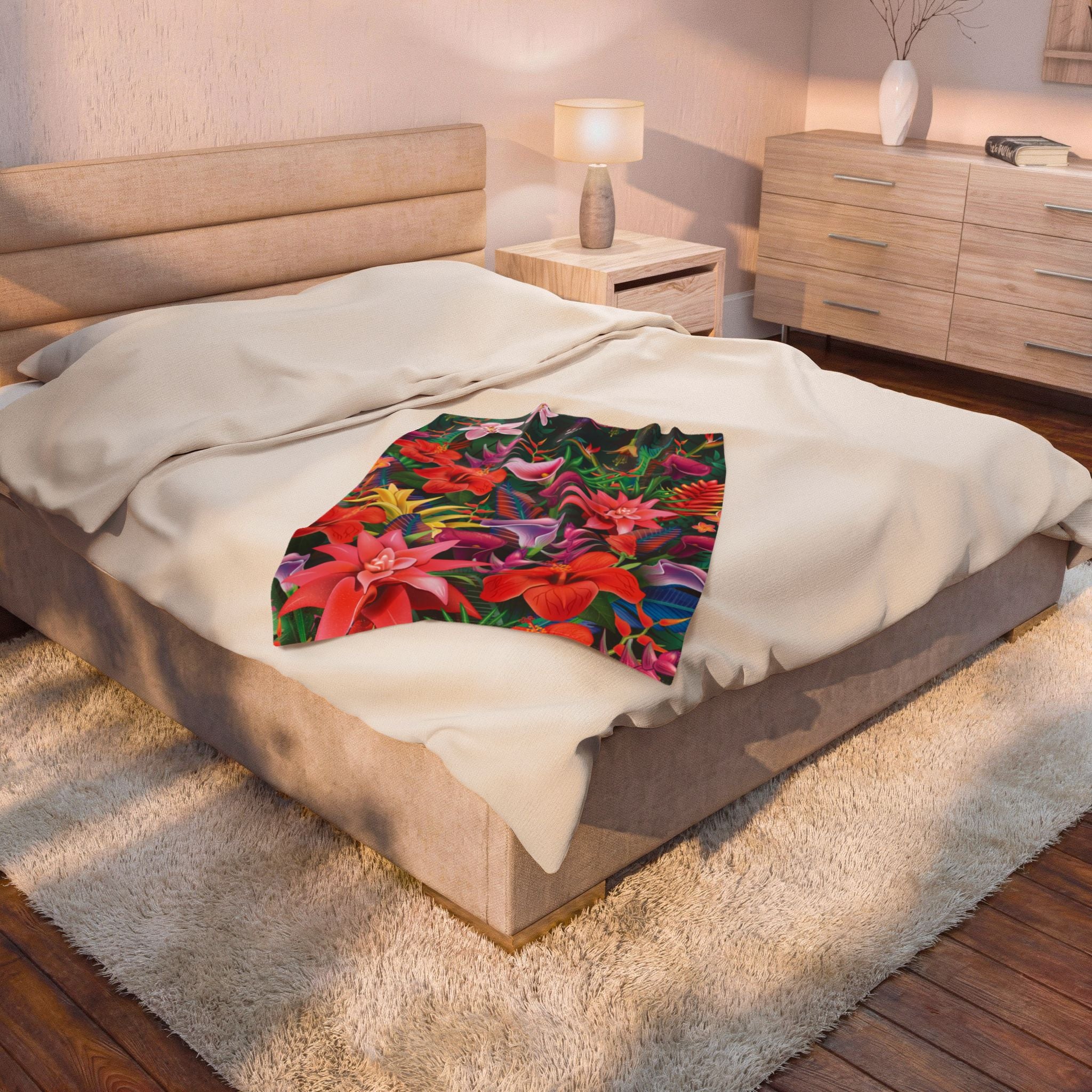 Tropical Dreams Velveteen Plush Blanket