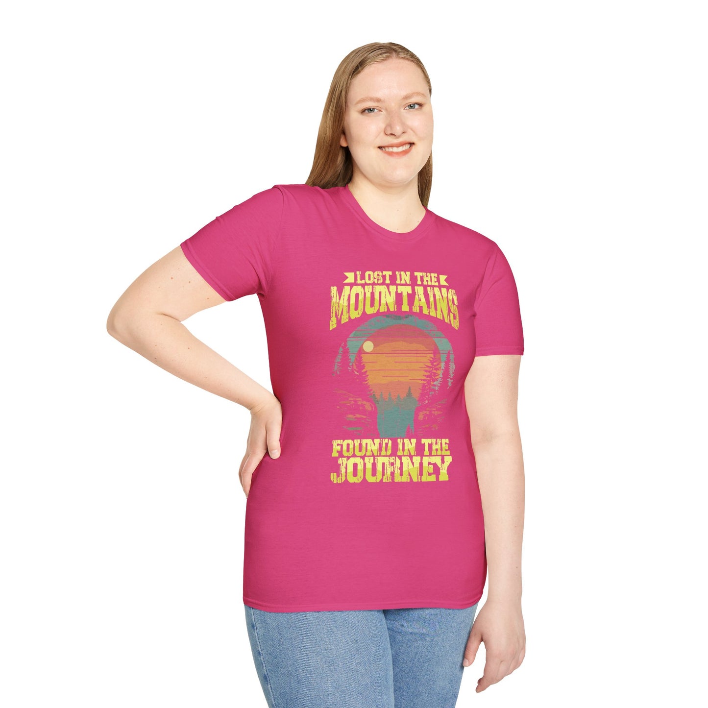 Lost in the Mountain - Unisex Softstyle T-Shirt 100% Cotton Graphic