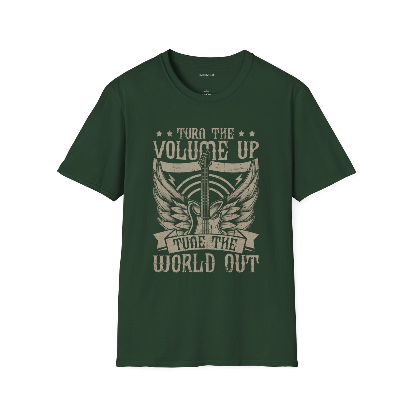 Turn the Volume Up Unisex SoftStyle T-Shirt 100% Cotton Graphic Music