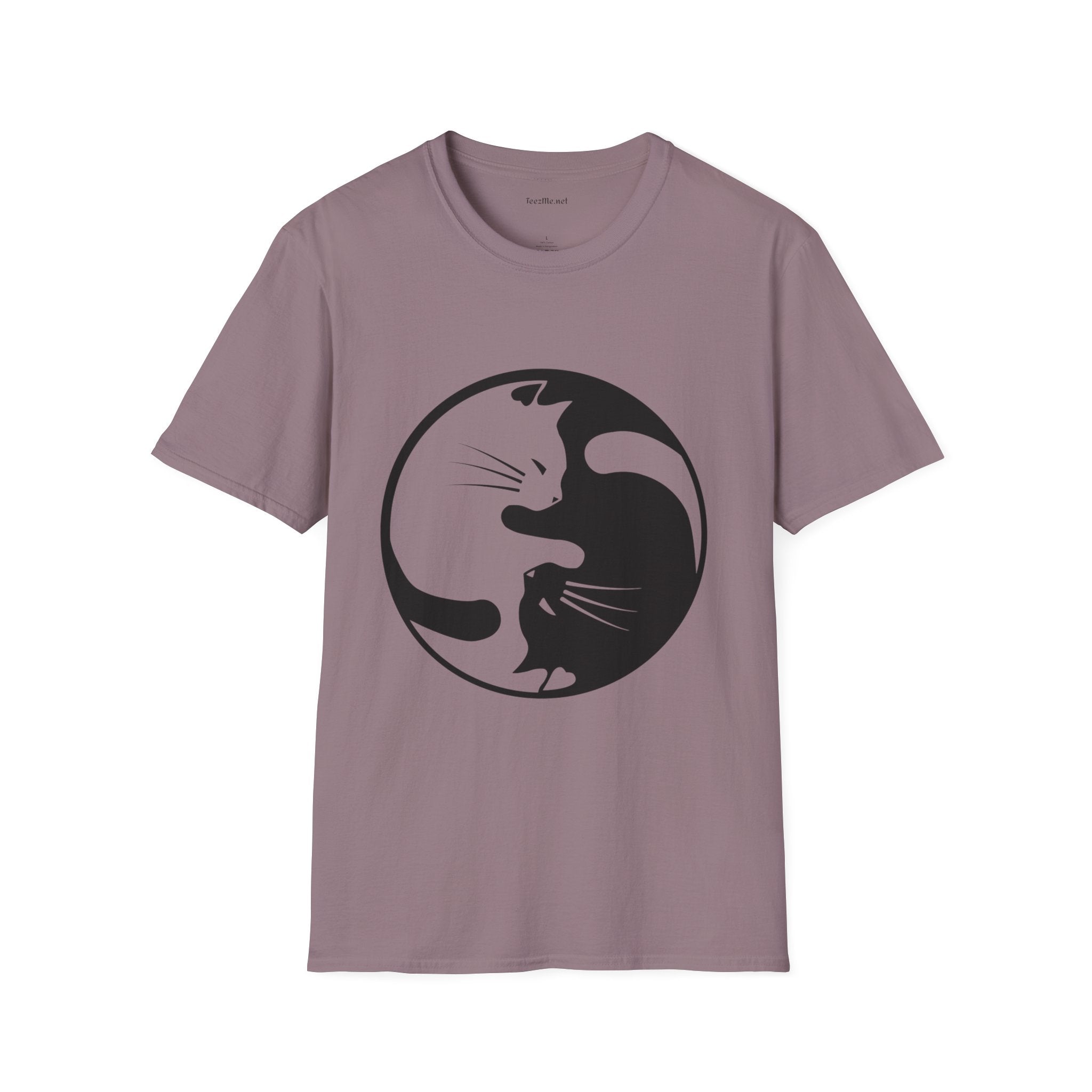 Yin Yang Cat3 Unisex Soft T-Shirt 100% Cotton Graphic
