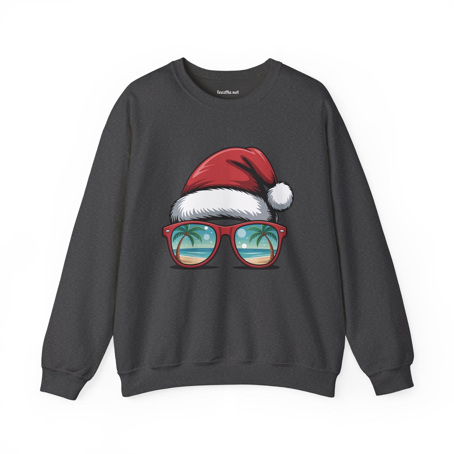 Santa Beach Hat Unisex Heavy Blend™ Crewneck Sweatshirt