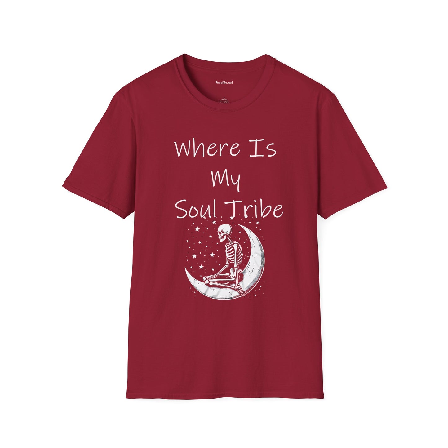 Where Is My Soul Tribe with Skeleton Unisex Soft Style T-Shirt 100% Cotton Graphic