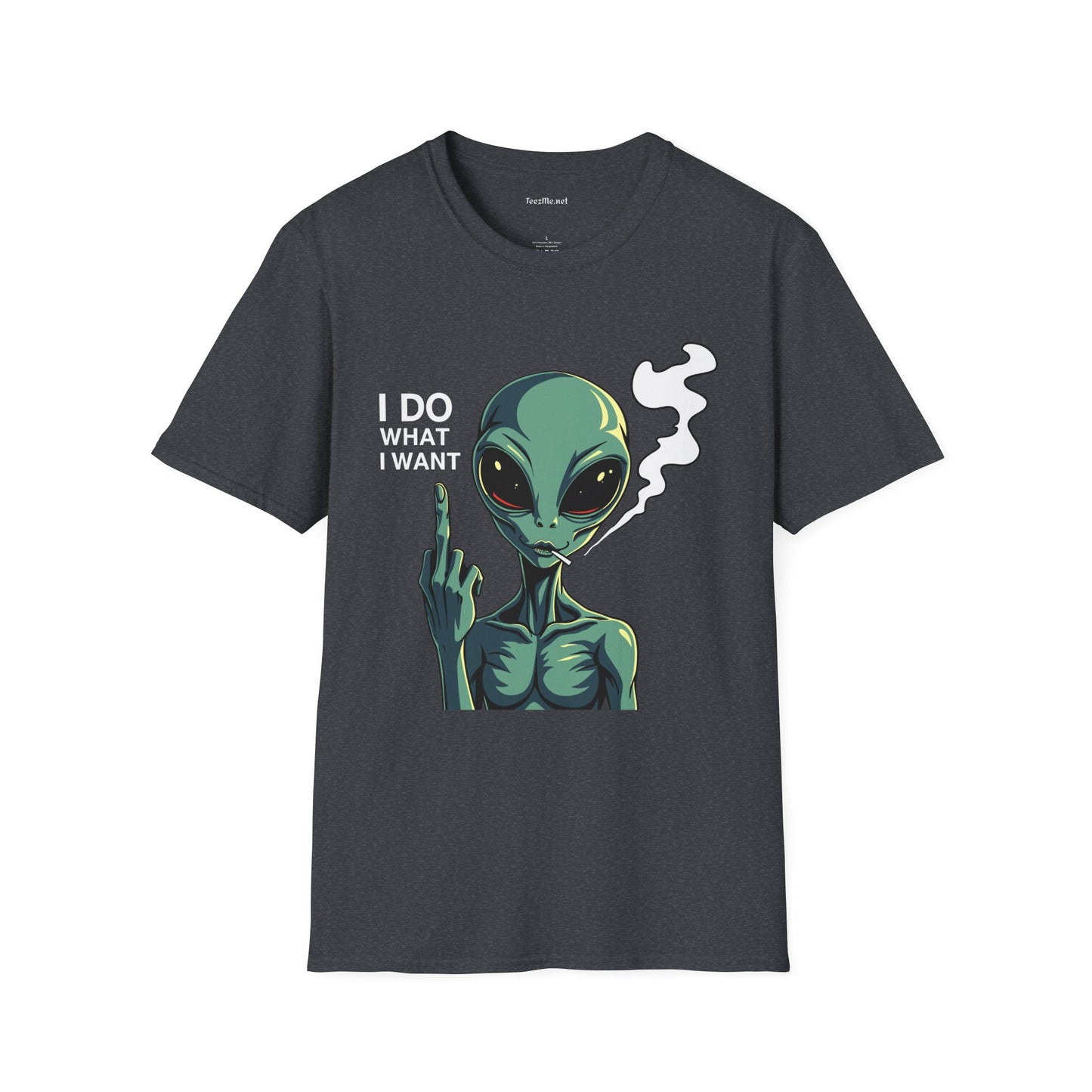 I Do What I Want (with Alien) Unisex Softstyle T-Shirt 100% Cotton Graphic