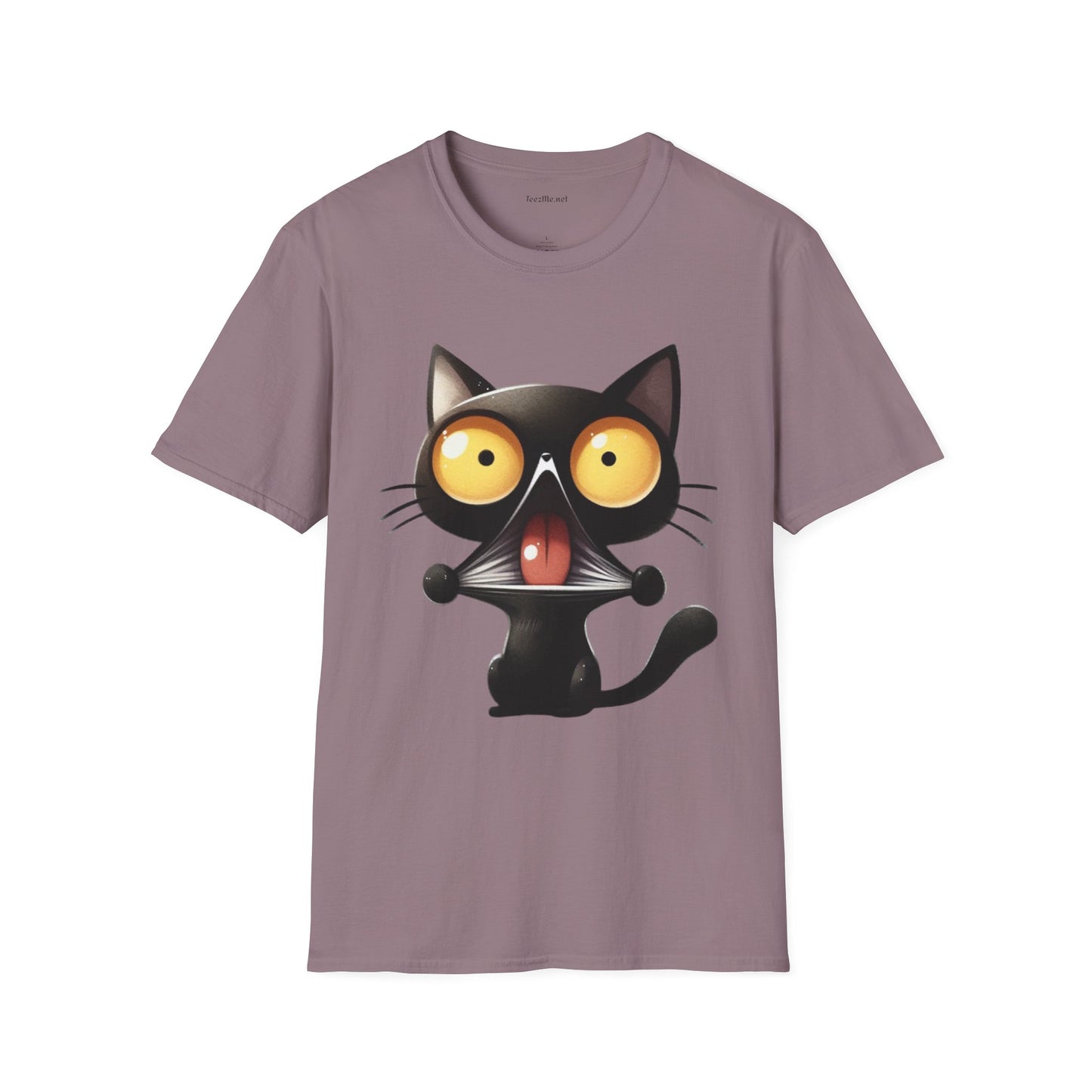 Crazy Cat 01 Unisex SoftStyle T-Shirt 100% Cotton Graphic