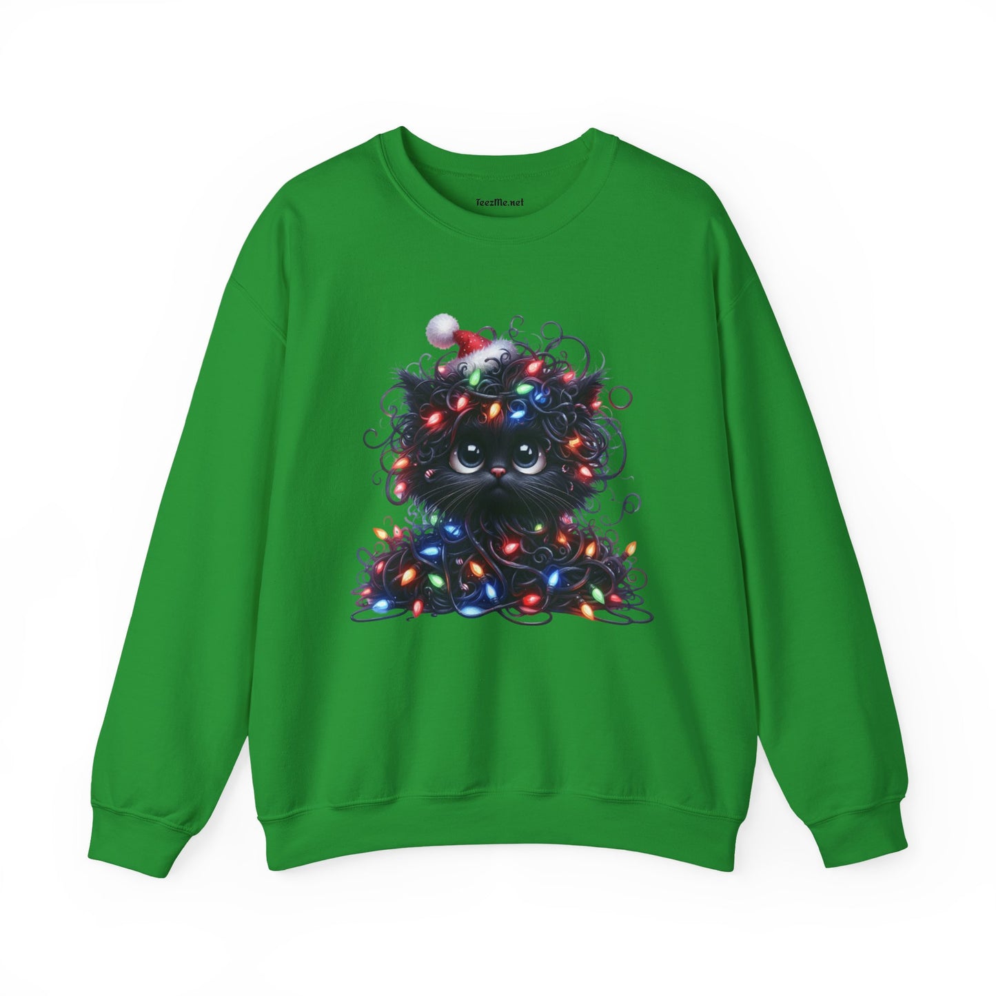 Funny Christmas Black Cat 03 Unisex Heavy Blend™ Crewneck Sweatshirt