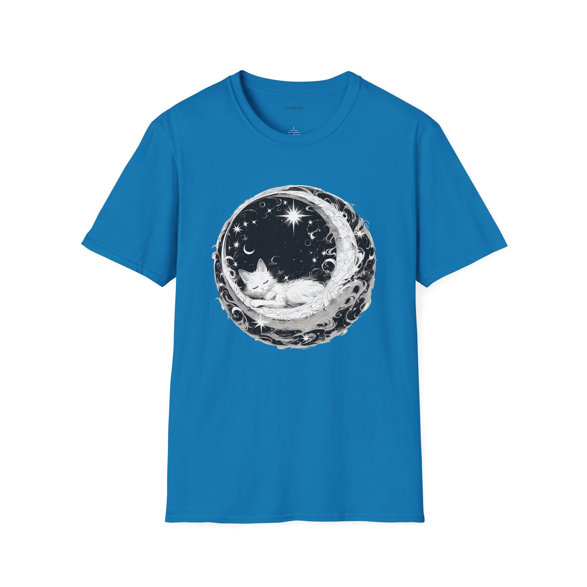 Moon Cat  - Unisex Softstyle T-Shirt 100% Cotton Graphic