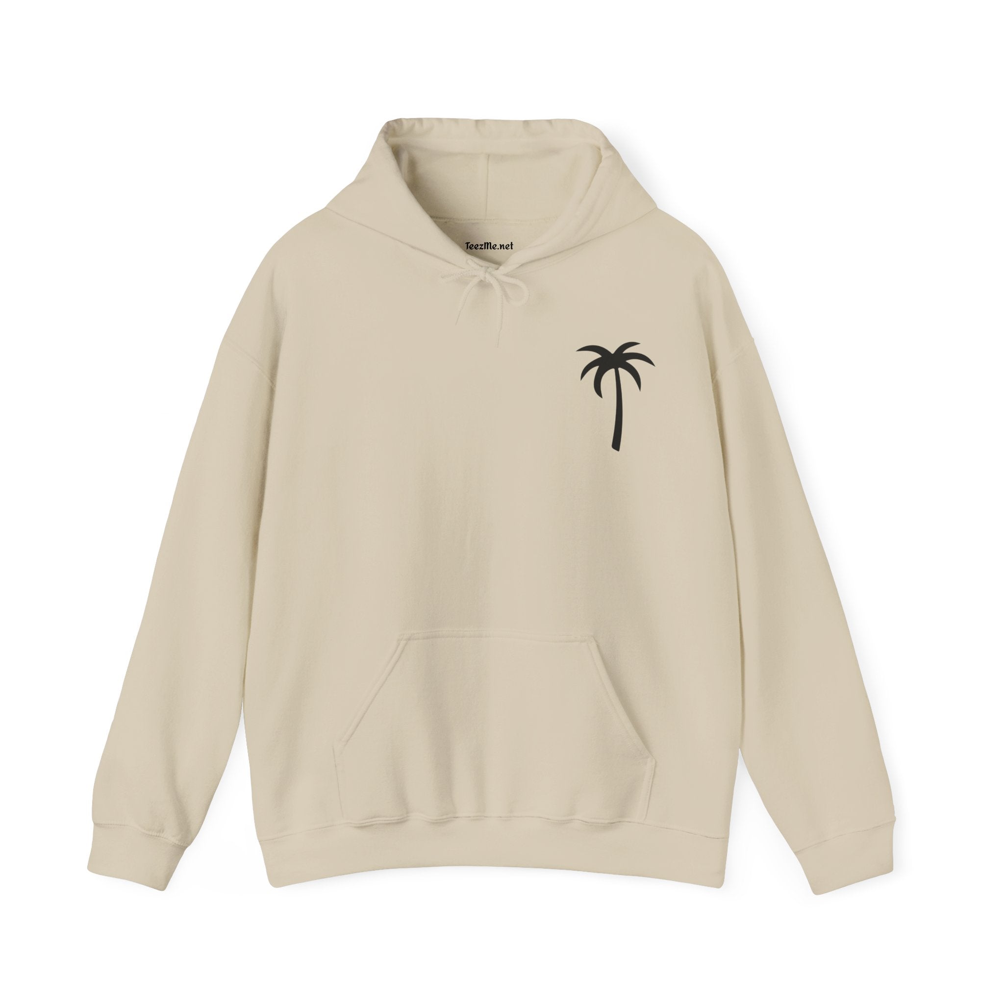 Salty Palm Hoodie — Coastal Script Beach Sweatshirt