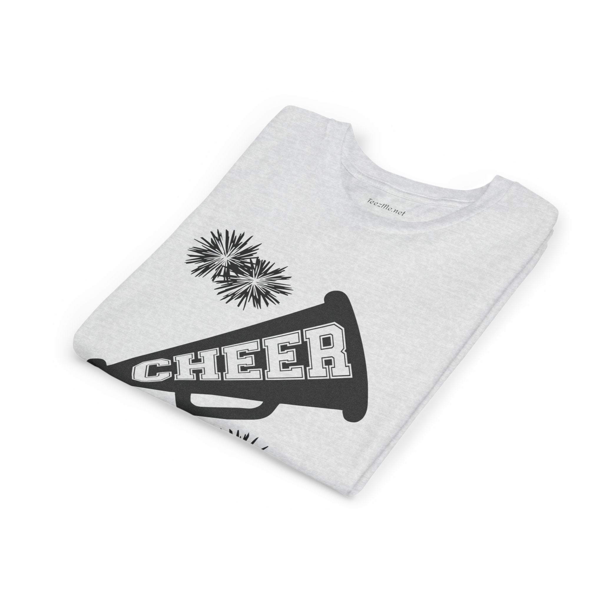 Youth Cheer Megaphone T‑Shirt – Pom Pom Cheerleader Tee