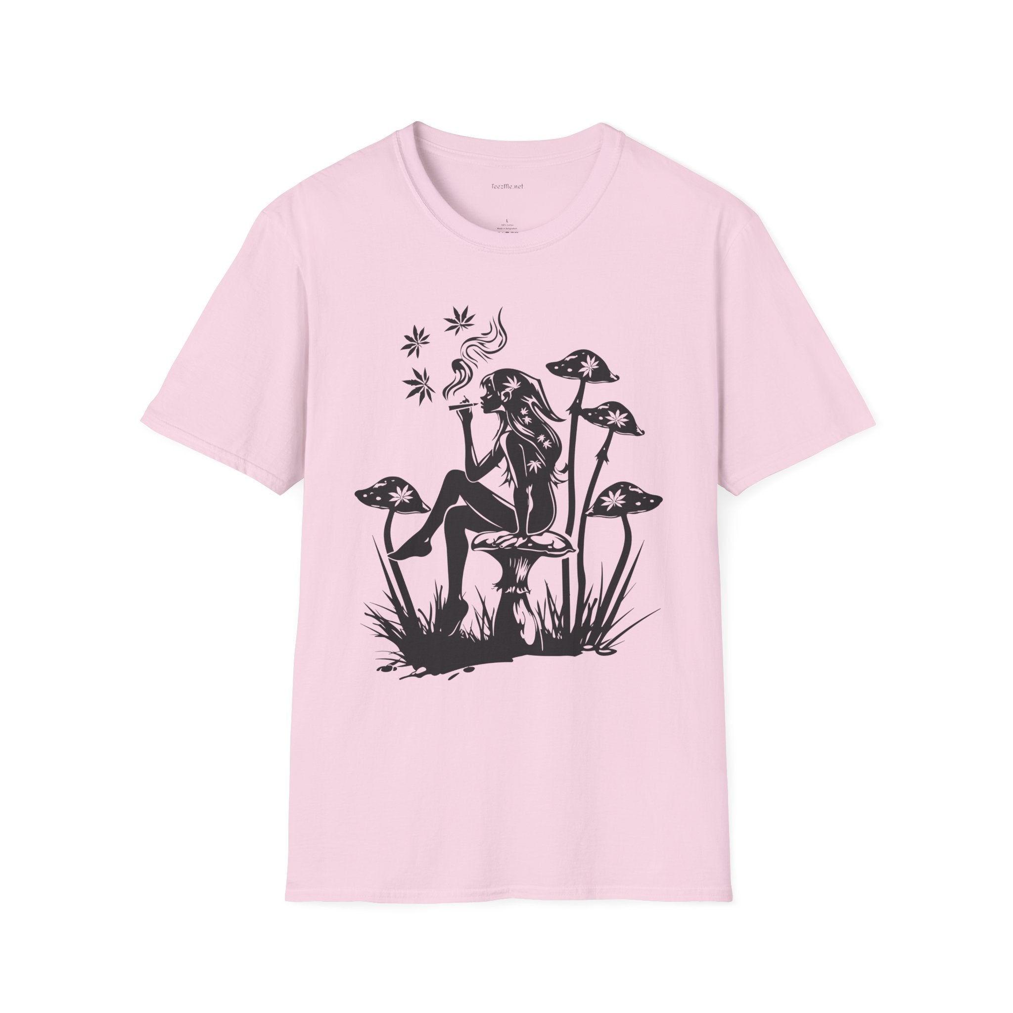 Fairy Smoking Weed Unisex Softstyle T-Shirt 100% Cotton Graphic