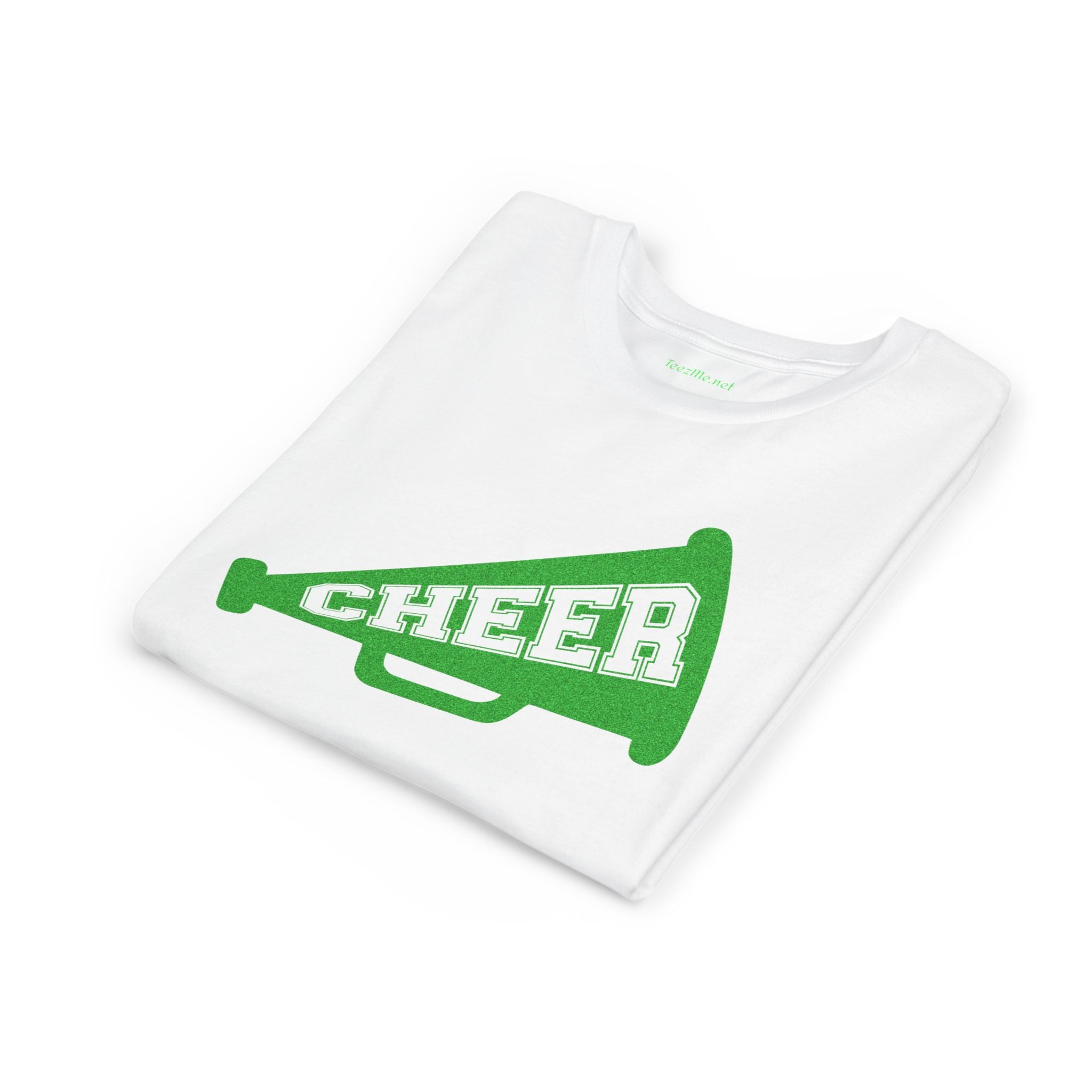 Youth Tee - Green Cheer Megaphone Graphic