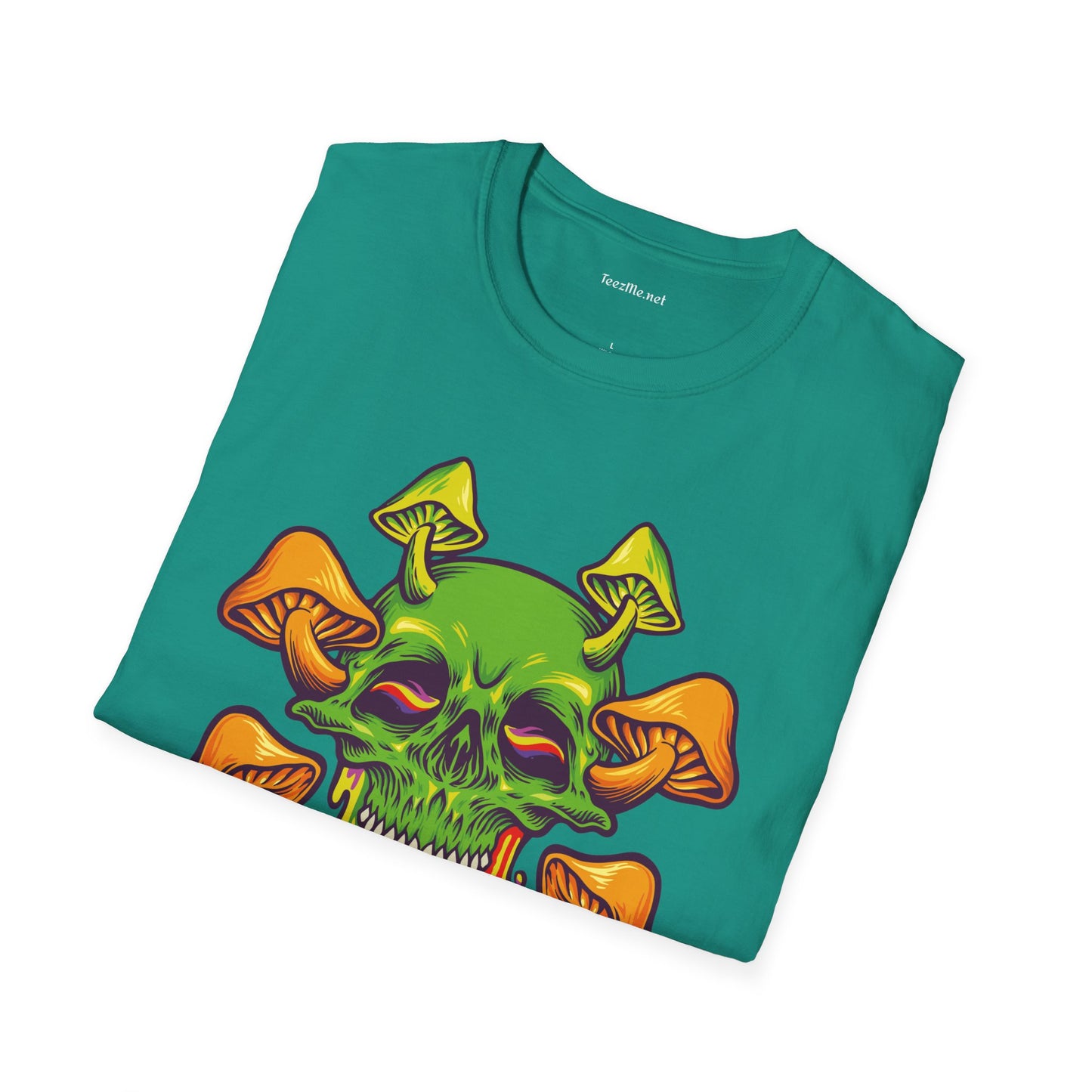 Sugar Skull Magic Mushrooms 01 Unisex Softstyle T-Shirt 100% Cotton Graphic