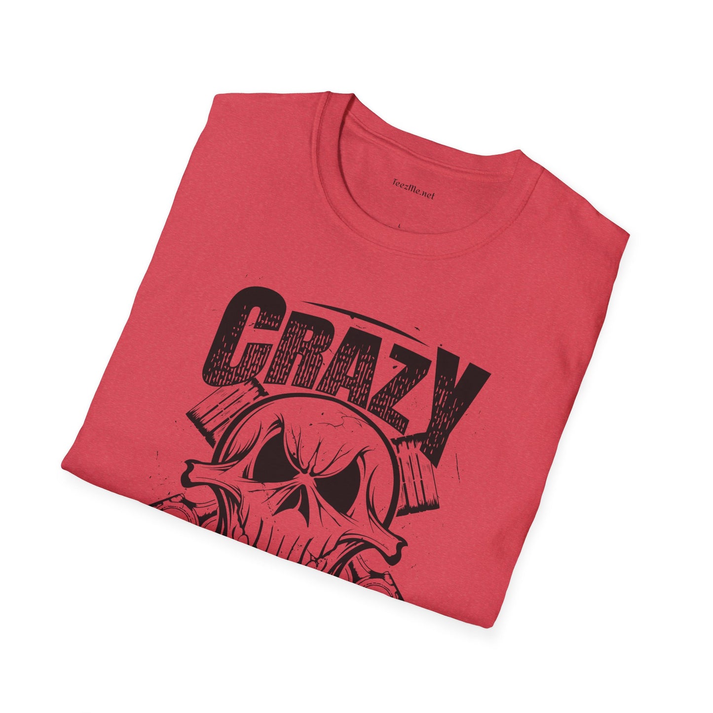 Crazy Biker Unisex Softstyle T-Shirt 100% Cotton Graphic