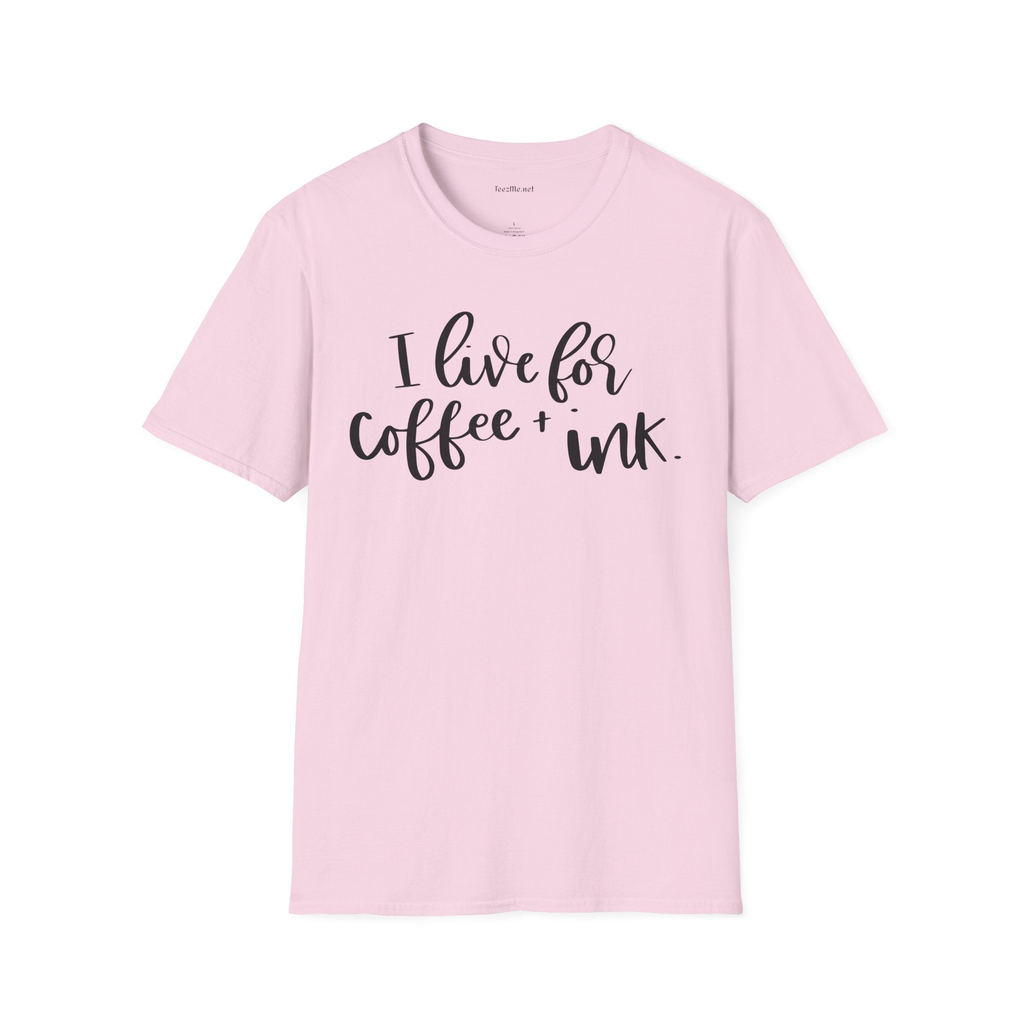 I Live for Coffee & Ink Unisex Soft Style T-Shirt 100% Cotton Graphic