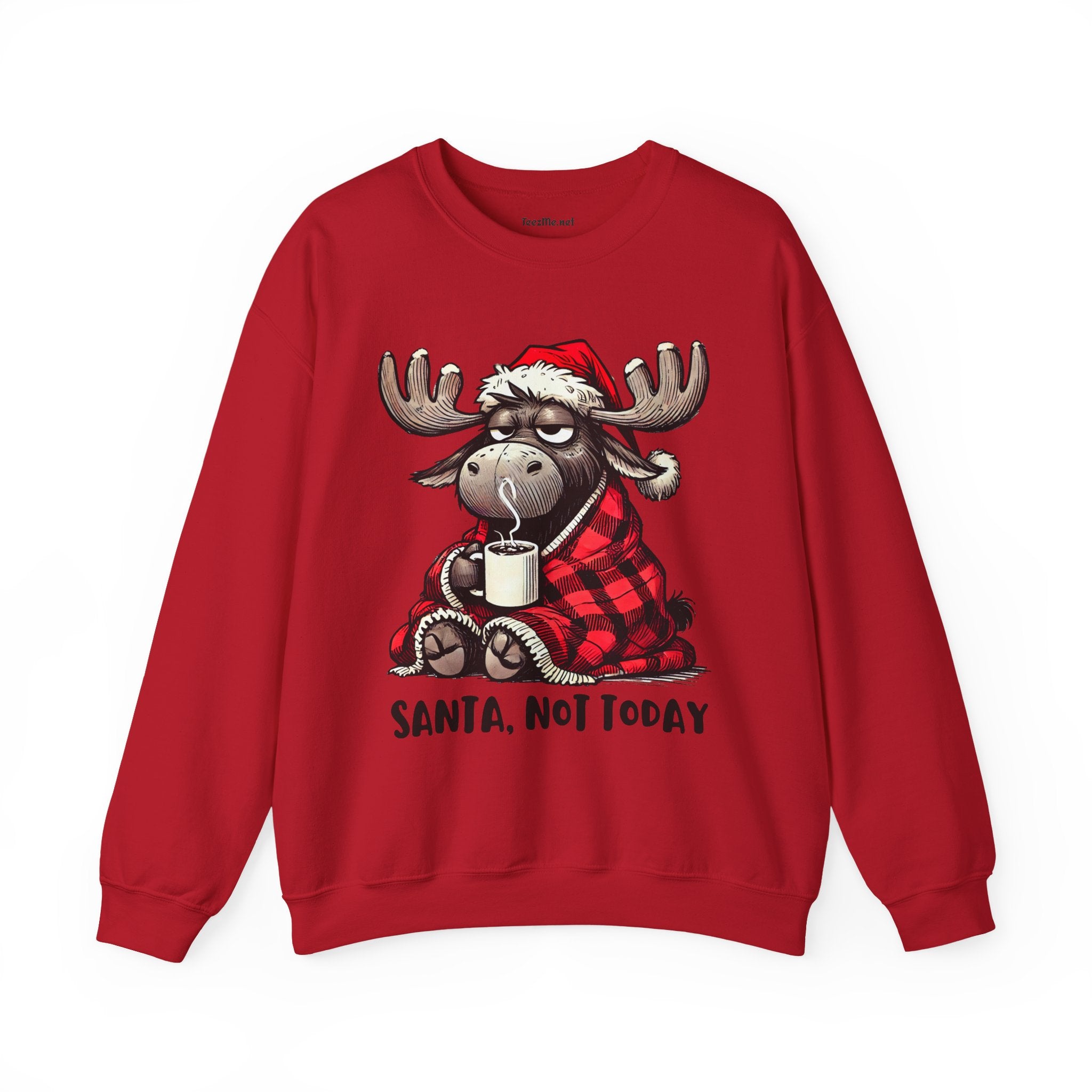 Santa, Not Today Moose Unisex Heavy Blend™ Crewneck Sweatshirt Graphic