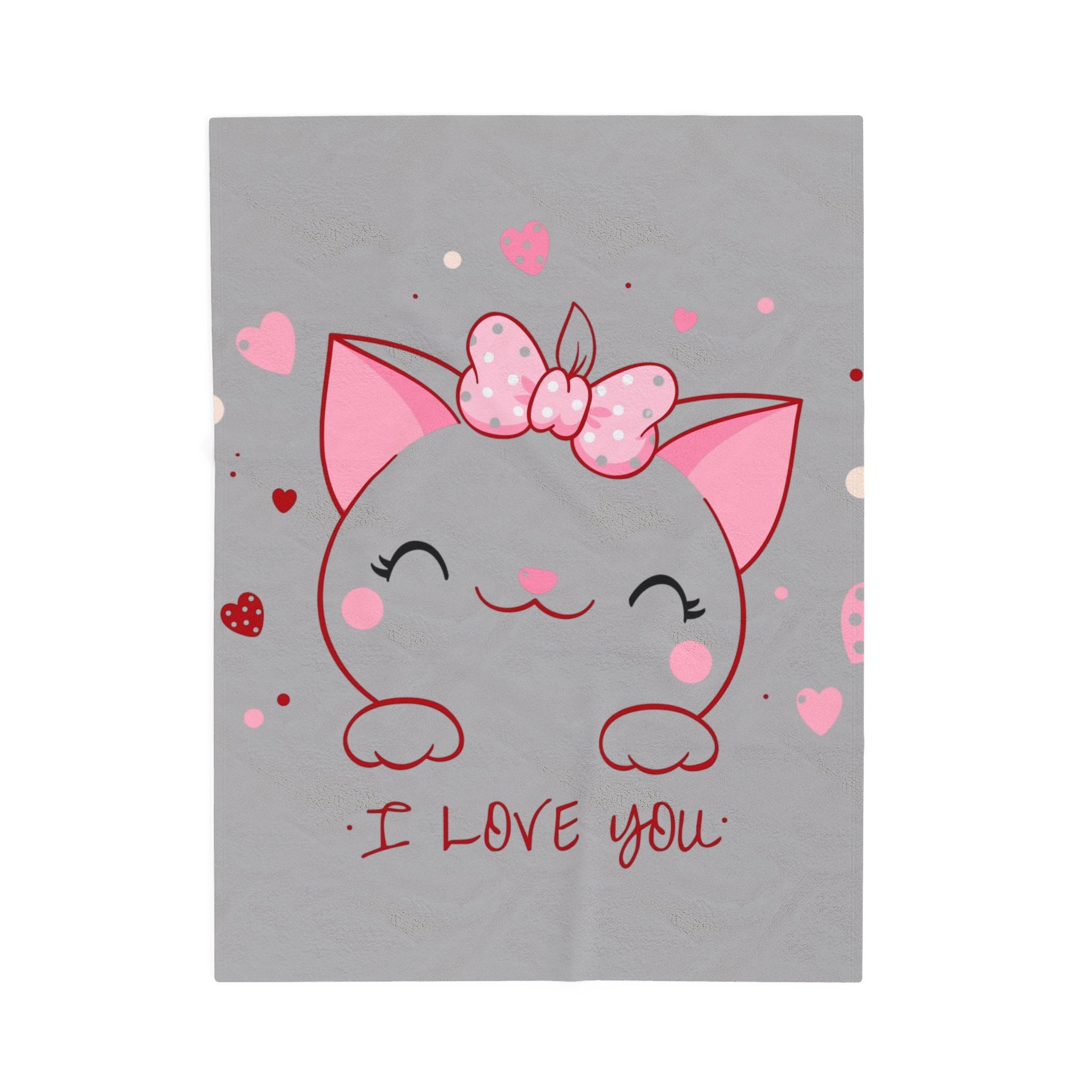 Kitty Love Velveteen Plush Blanket