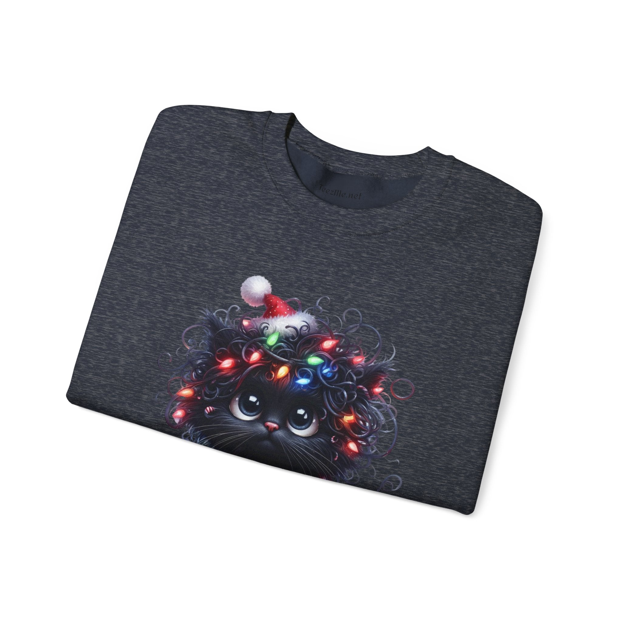 Funny Christmas Black Cat 02 Unisex Heavy Blend™ Crewneck Sweatshirt