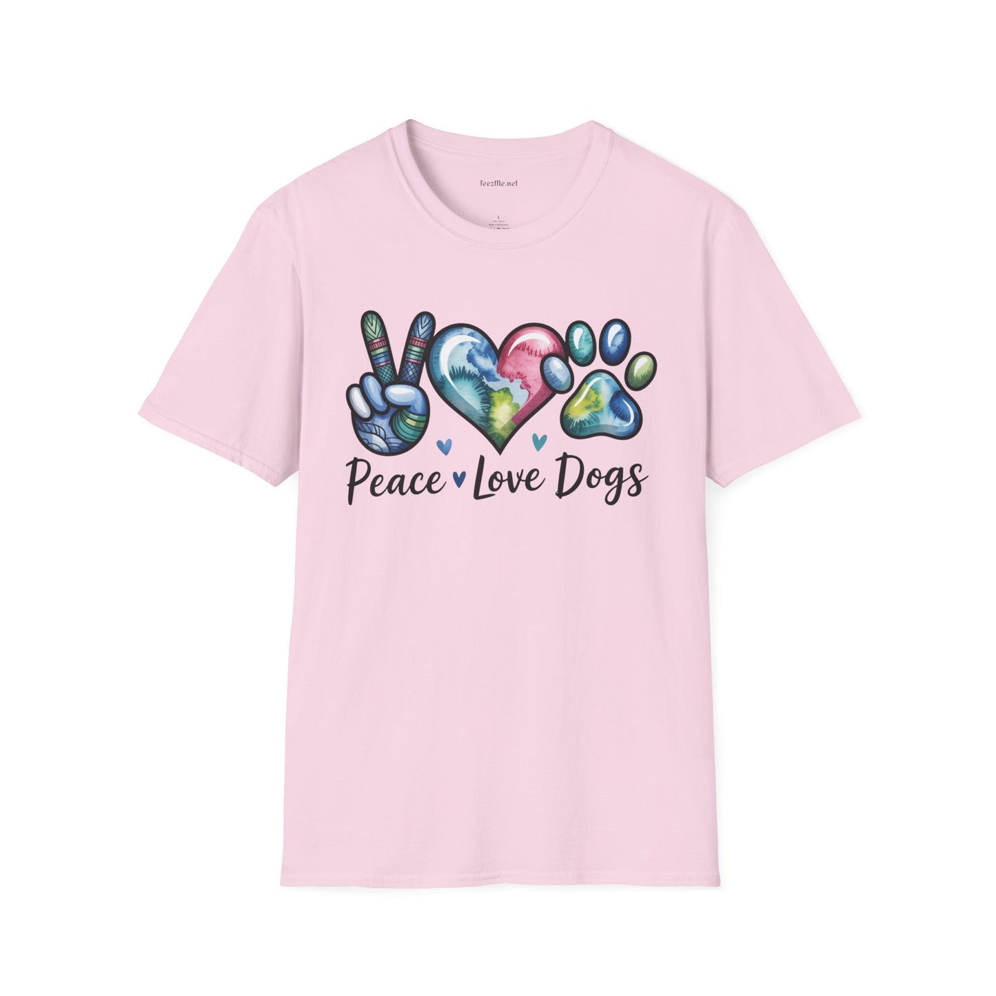 Peace Love Dogs Unisex Soft Style T-Shirt 100% Cotton Graphic