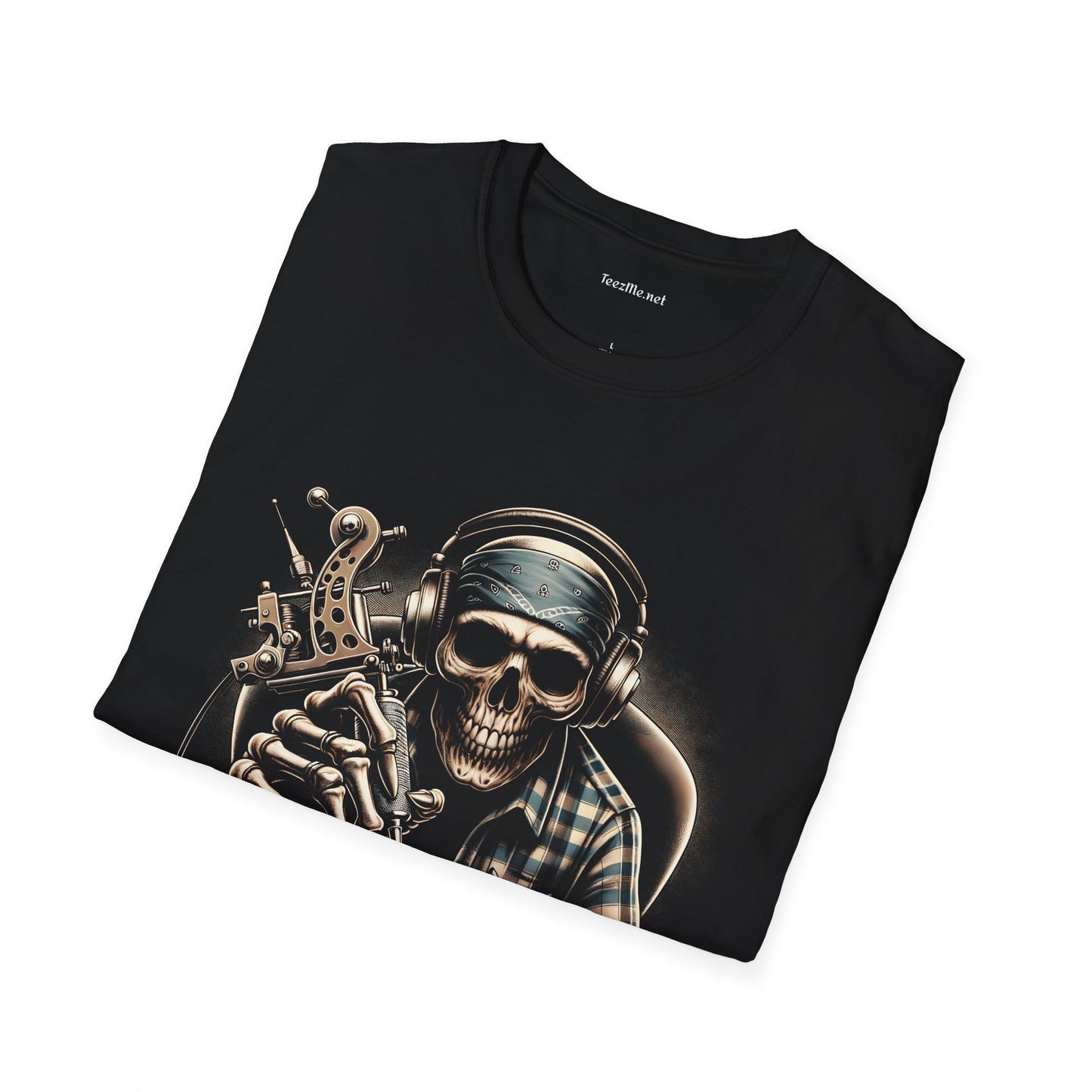 Skull Tattoo Artist 01 Unisex Soft Style T-Shirt 100% Cotton Graphic