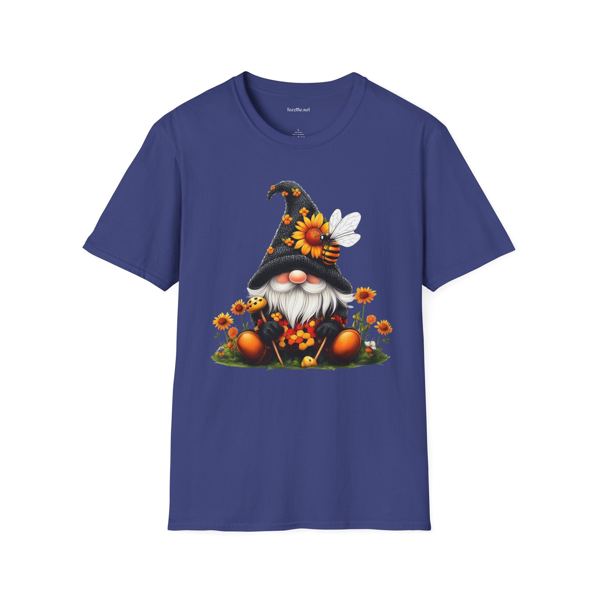 Honey Bee Gnome 03 Unisex Softstyle T-Shirt 100% Cotton Graphic