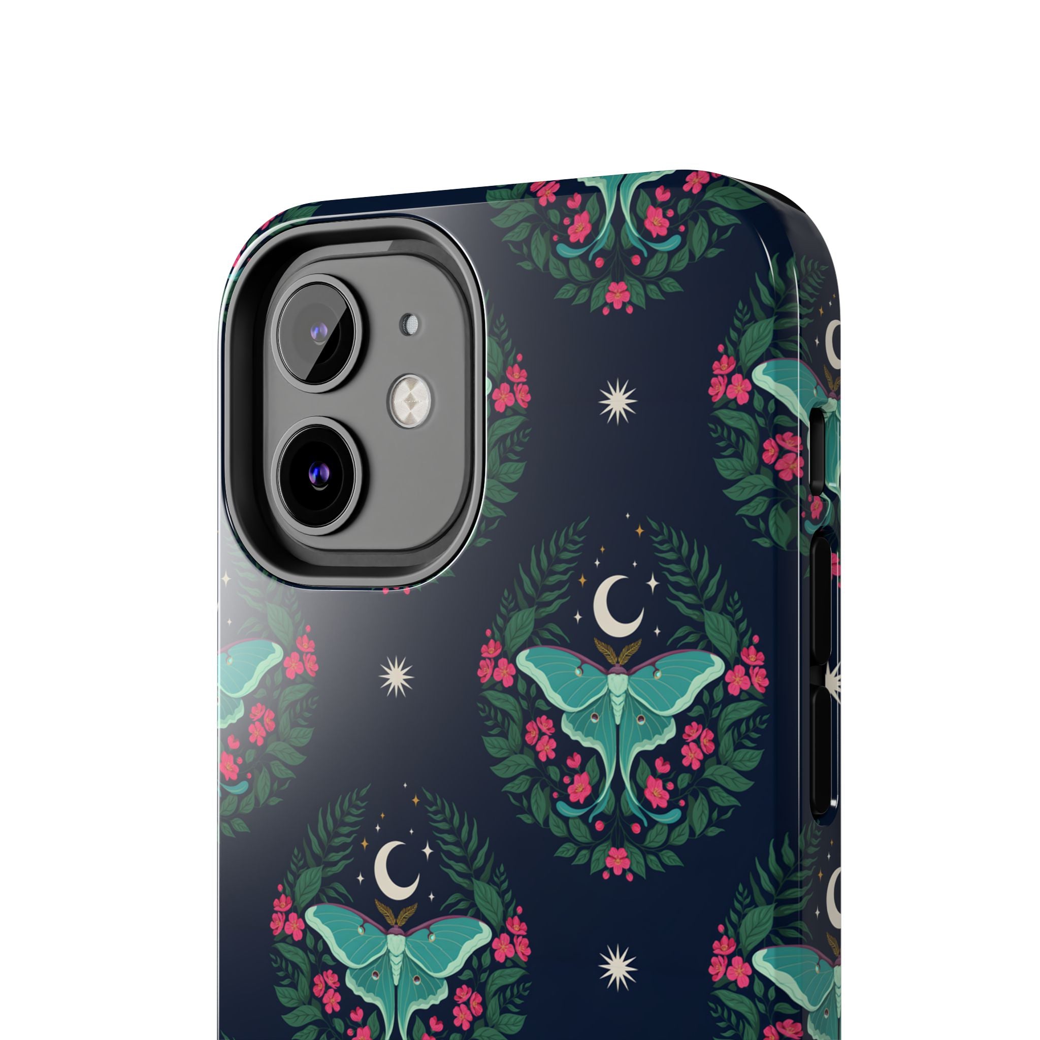 Moon Moth Tough Phone Case — Botanical Nightscape Protective Cover