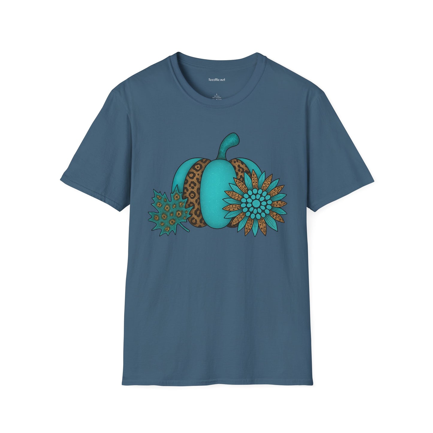 Turquoise Pumpkin Unisex Softstyle T-Shirt 100% Cotton