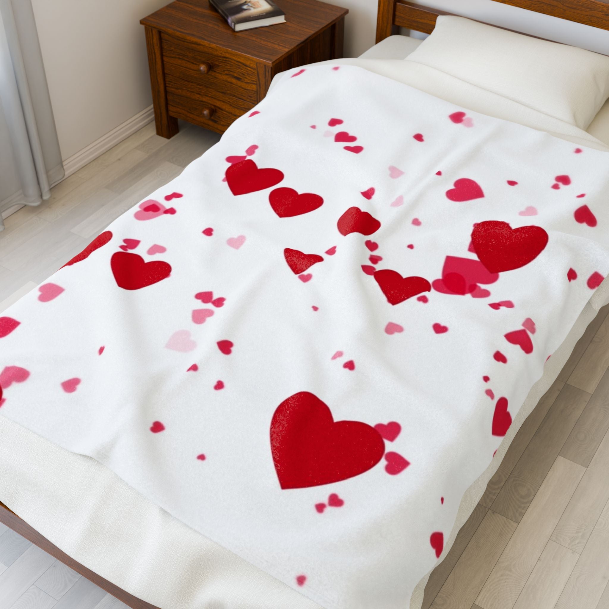Hearts - Velveteen Plush Blanket Graphic