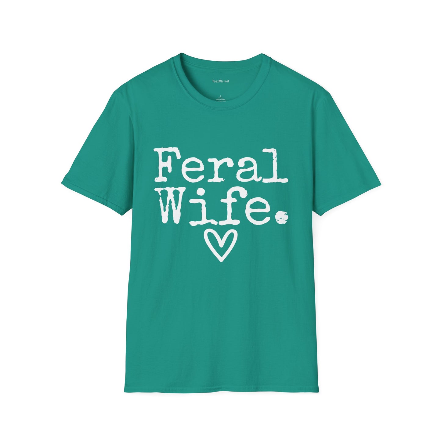 Feral Wife (white) Unisex Softstyle T-Shirt 100% Cotton Graphic