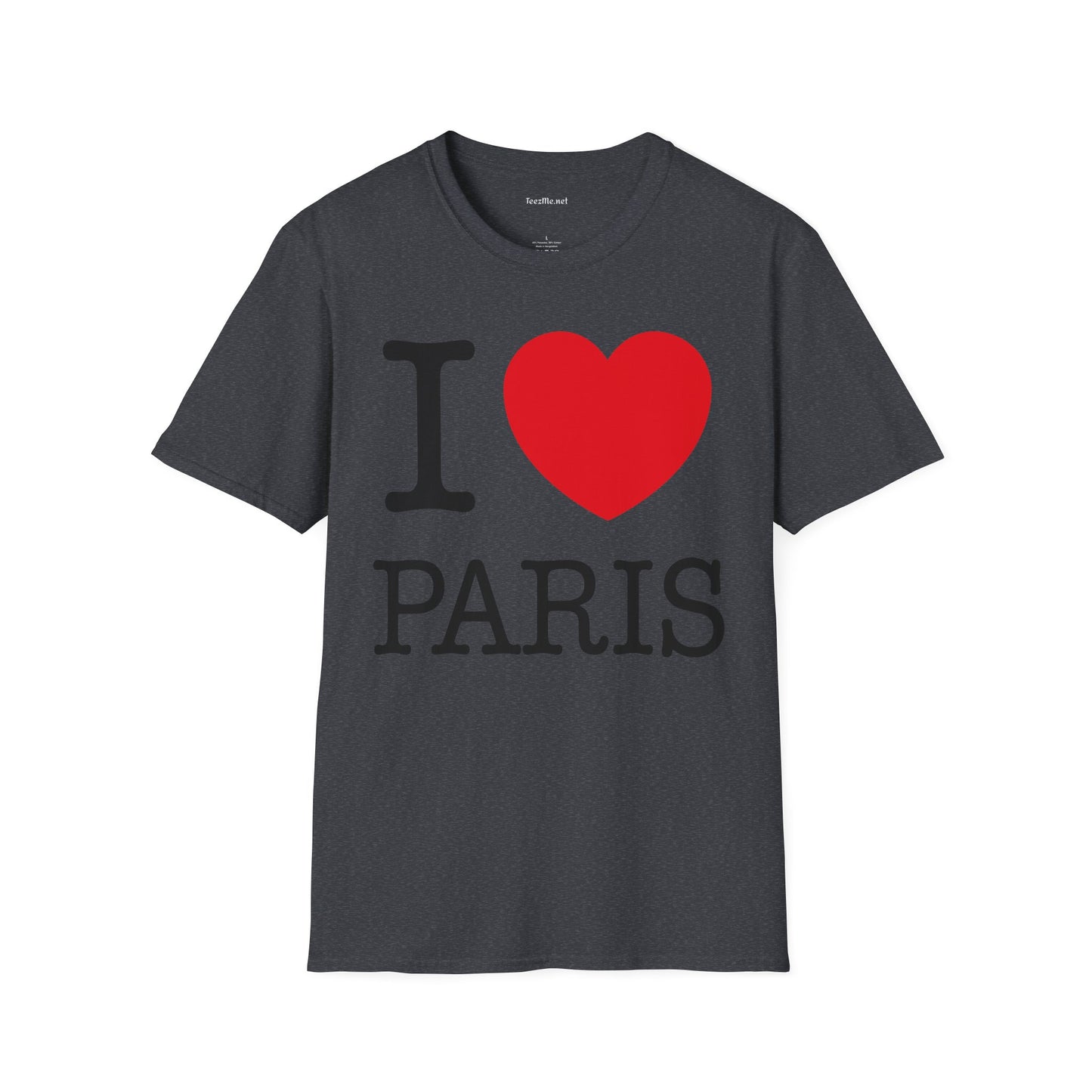 I Love Paris Unisex Softstyle T-Shirt 100% Cotton