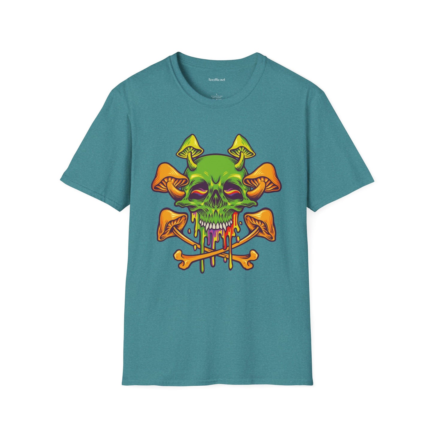 Sugar Skull Magic Mushrooms 01 Unisex Softstyle T-Shirt 100% Cotton Graphic
