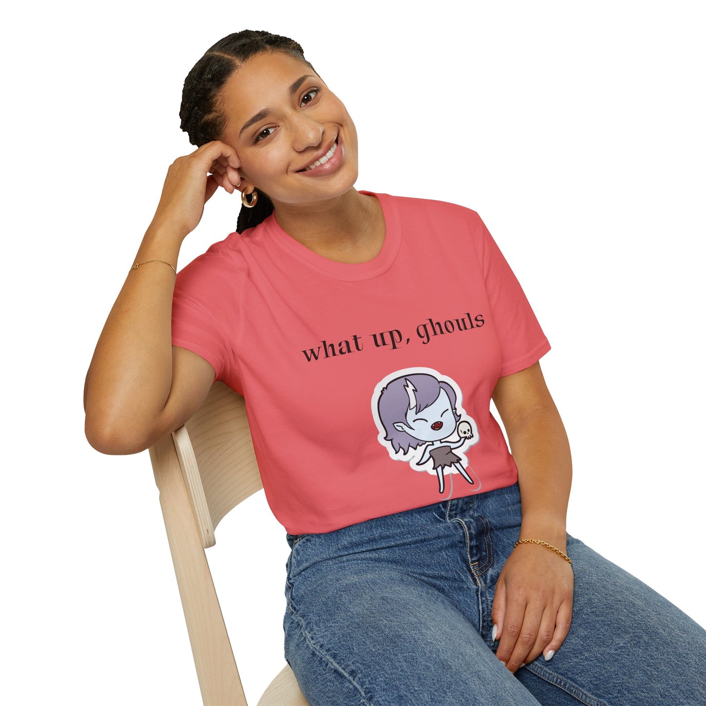 What up, ghouls - Unisex Softstyle T-Shirt 100% Cotton Graphic