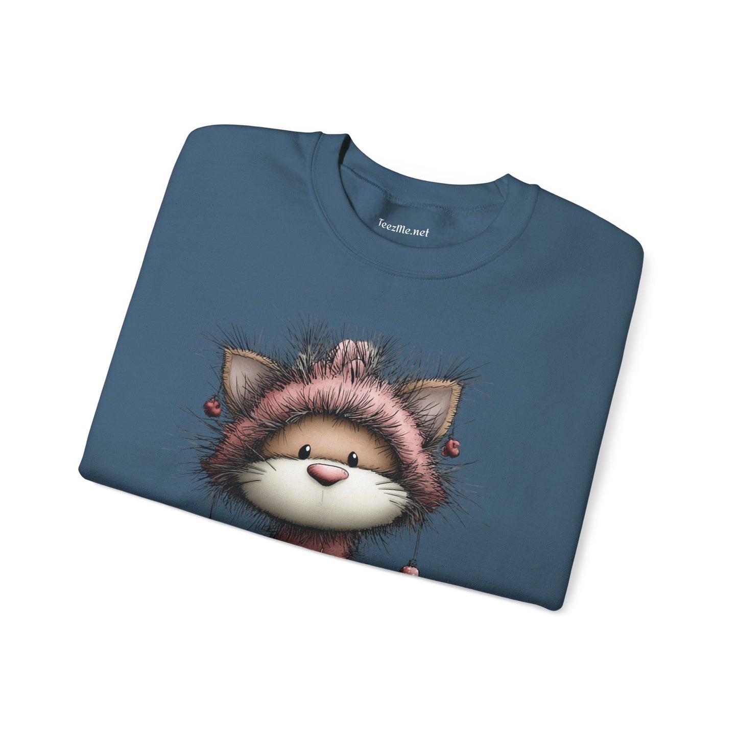 Whimsical Holiday Cat 02 Unisex Heavy Blend™ Crewneck Sweatshirt