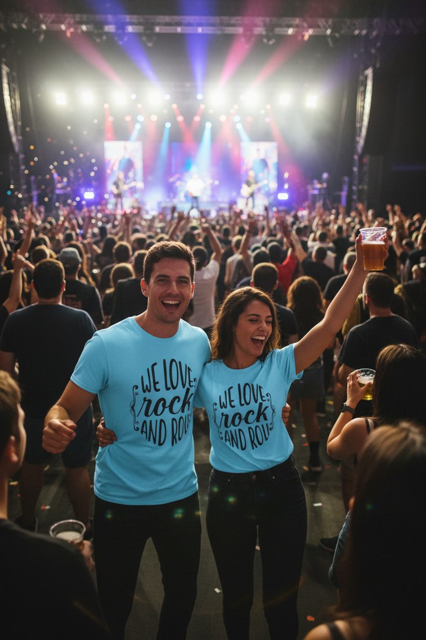 We Love Rock and Roll  - Unisex Softstyle T-Shirt 100% Cotton Graphic