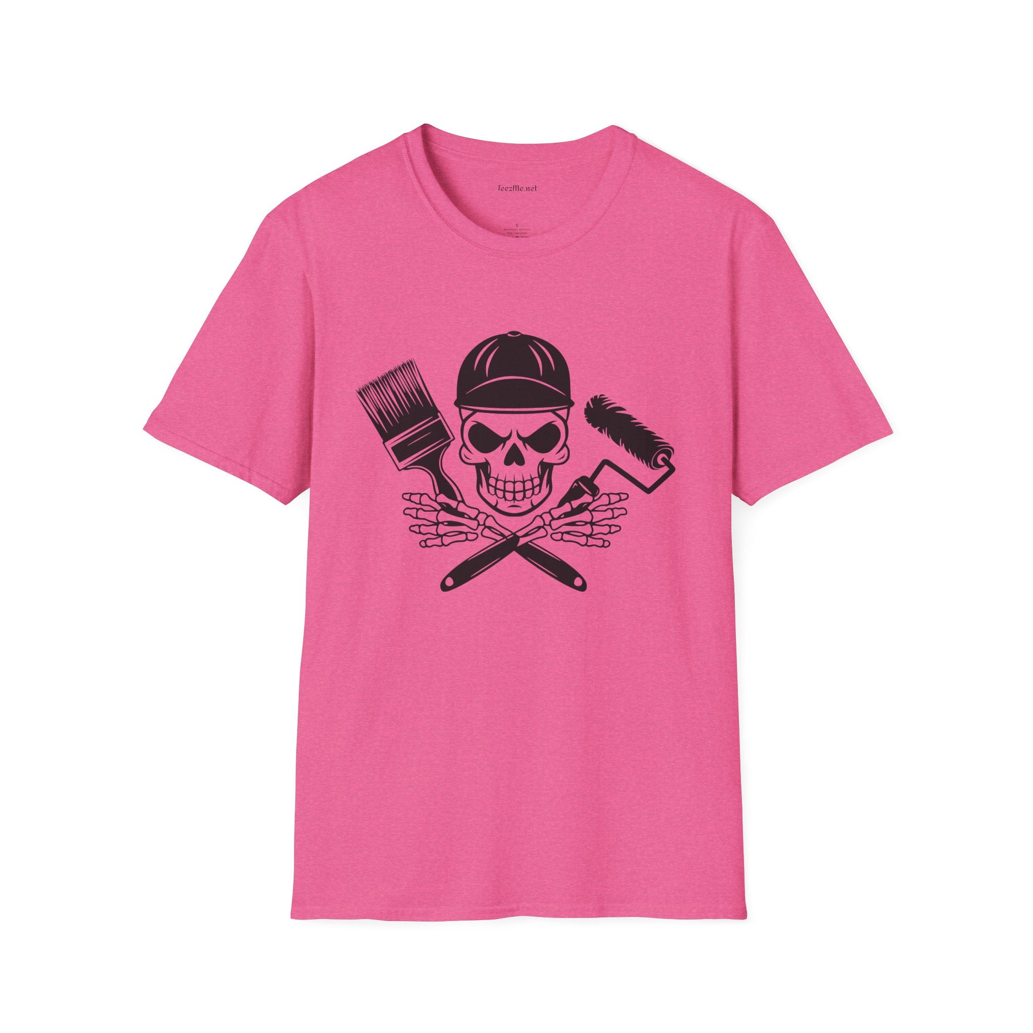 Painter Skeleton Unisex Softstyle T-Shirt 100% Cotton Graphic