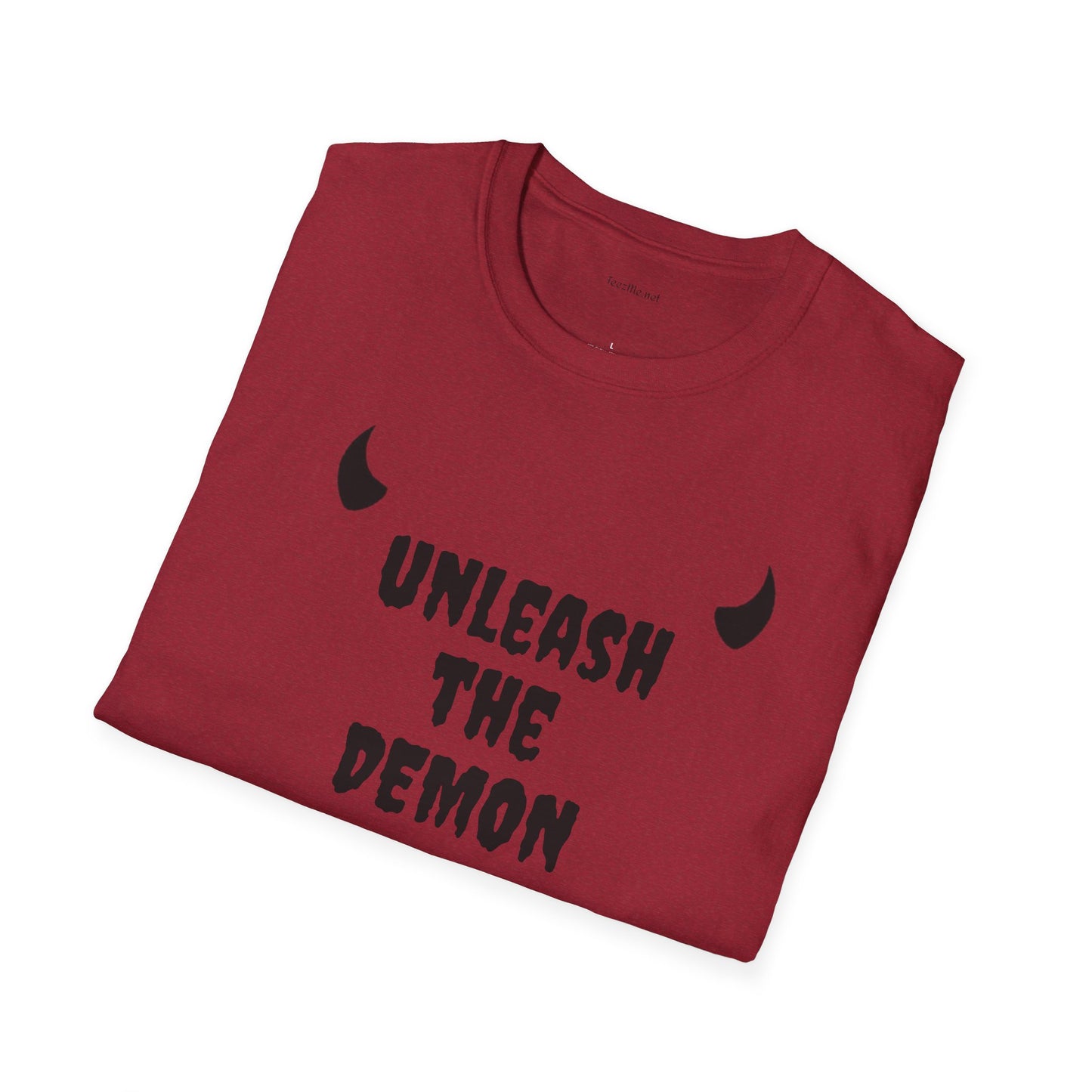 unleash the DEMON - Unisex Softstyle T-Shirt 100% Cotton Graphic