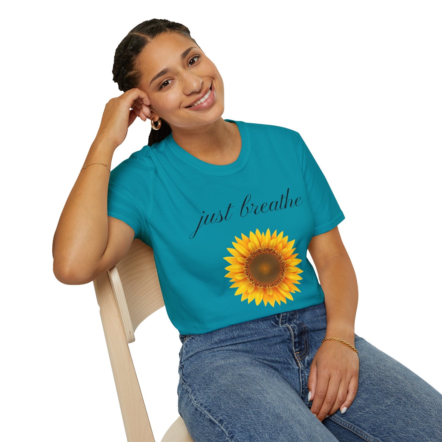 Just breathe - Unisex Softstyle T-Shirt 100% Cotton Graphic